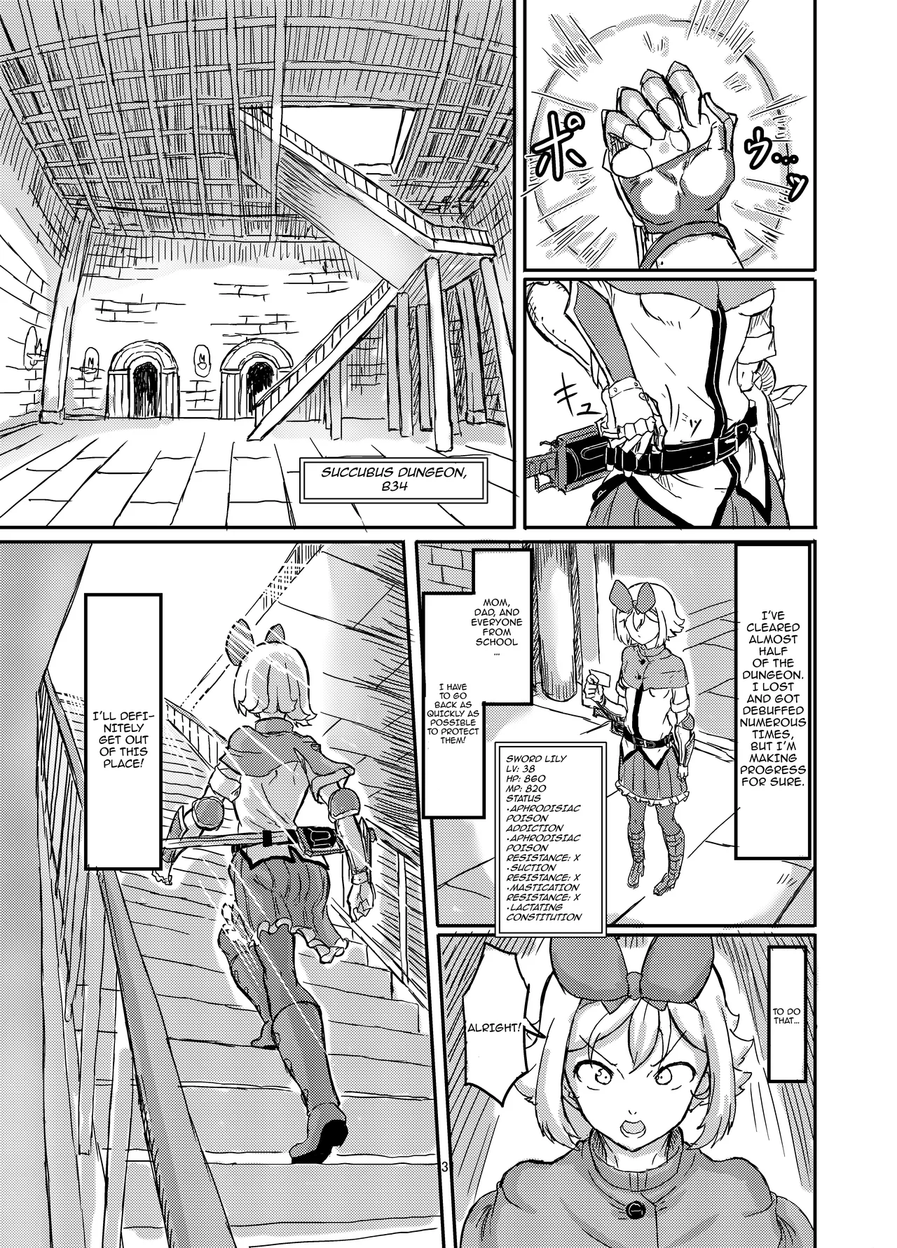 [Shirokarasuya] Futanari Mahou Shoujo Sword Lily in Inma Dungeon /  Futanari Magical Girl Sword Lily in The Succubus Dungeon [English] {Doujins.com} image number 32