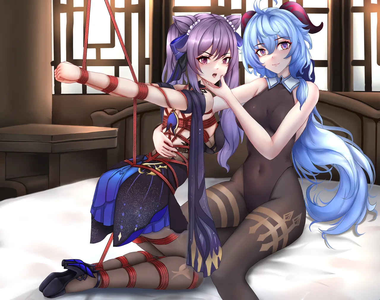 [Fanbox]蝙蝠也月-刻晴和甘雨 изображение № 4