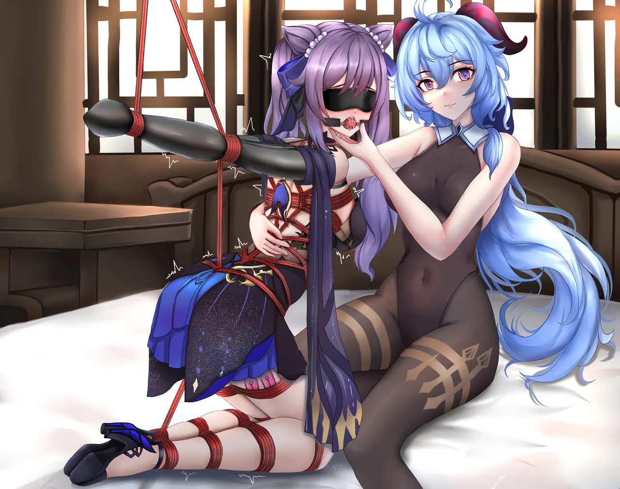 [Fanbox]蝙蝠也月-刻晴和甘雨 изображение № 15