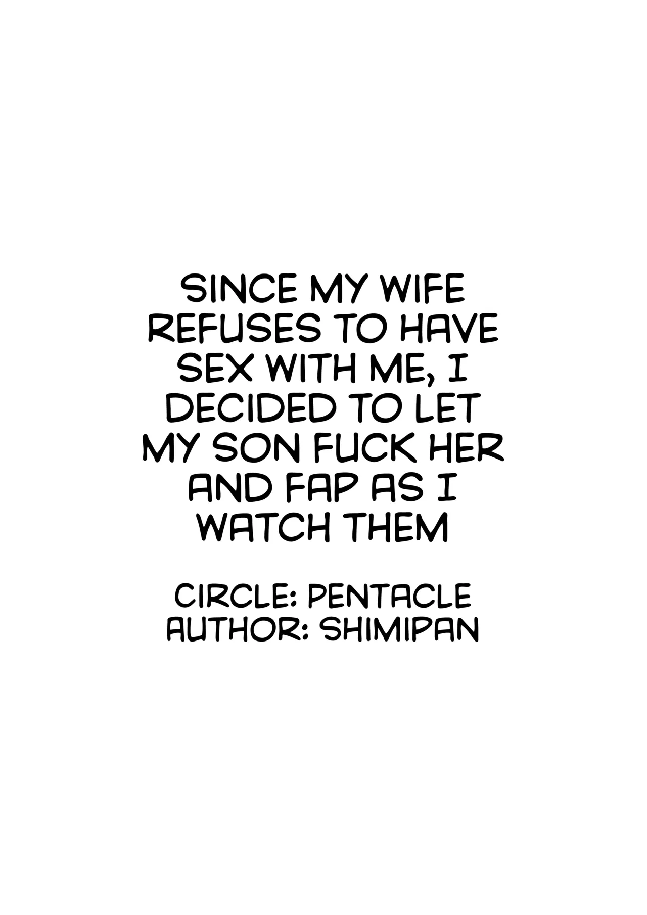 [Pentacle (Shimipan)] Tsuma ga Sex Sasete Kurenai no de, Musuko ni Netotte Moratte Okazu ni suru koto ni Shimashita numero di immagine  2