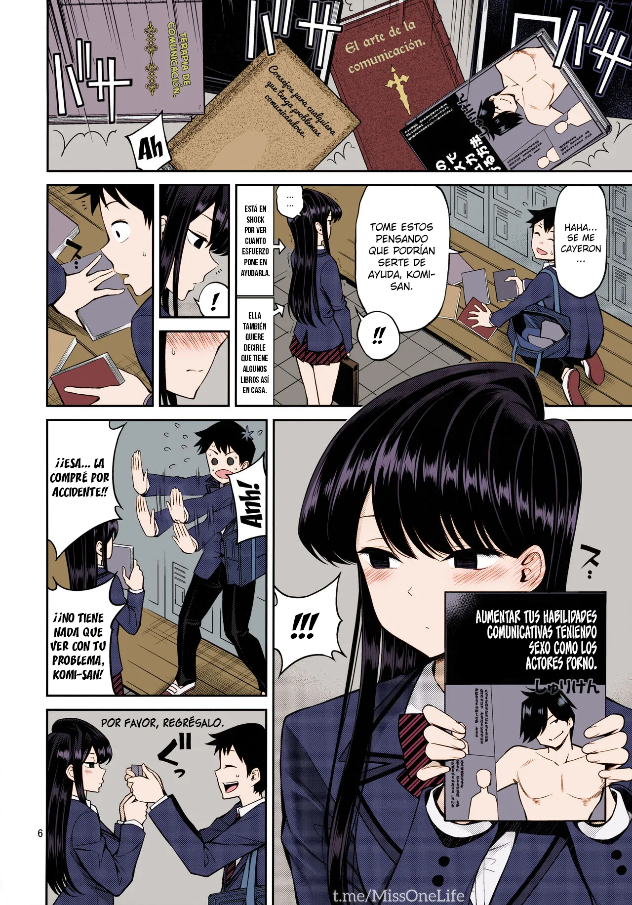 [Popochichi (Yahiro Pochi)] Komi-san wa, Binkan desu. | Komi-san Is Sensitive. | Komi-san es Sensible. (Komi-san wa, Komyushou desu.) [Spanish] [Moryango] [Colorized] image number 4