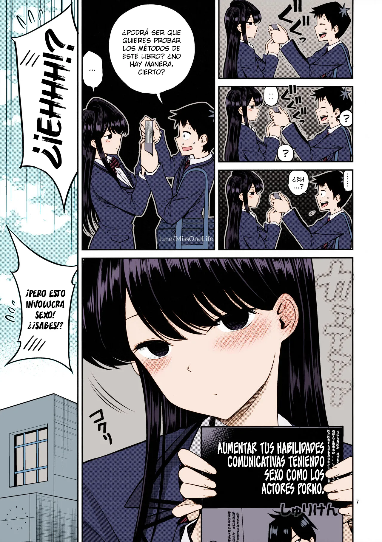 [Popochichi (Yahiro Pochi)] Komi-san wa, Binkan desu. | Komi-san Is Sensitive. | Komi-san es Sensible. (Komi-san wa, Komyushou desu.) [Spanish] [Moryango] [Colorized] image number 5