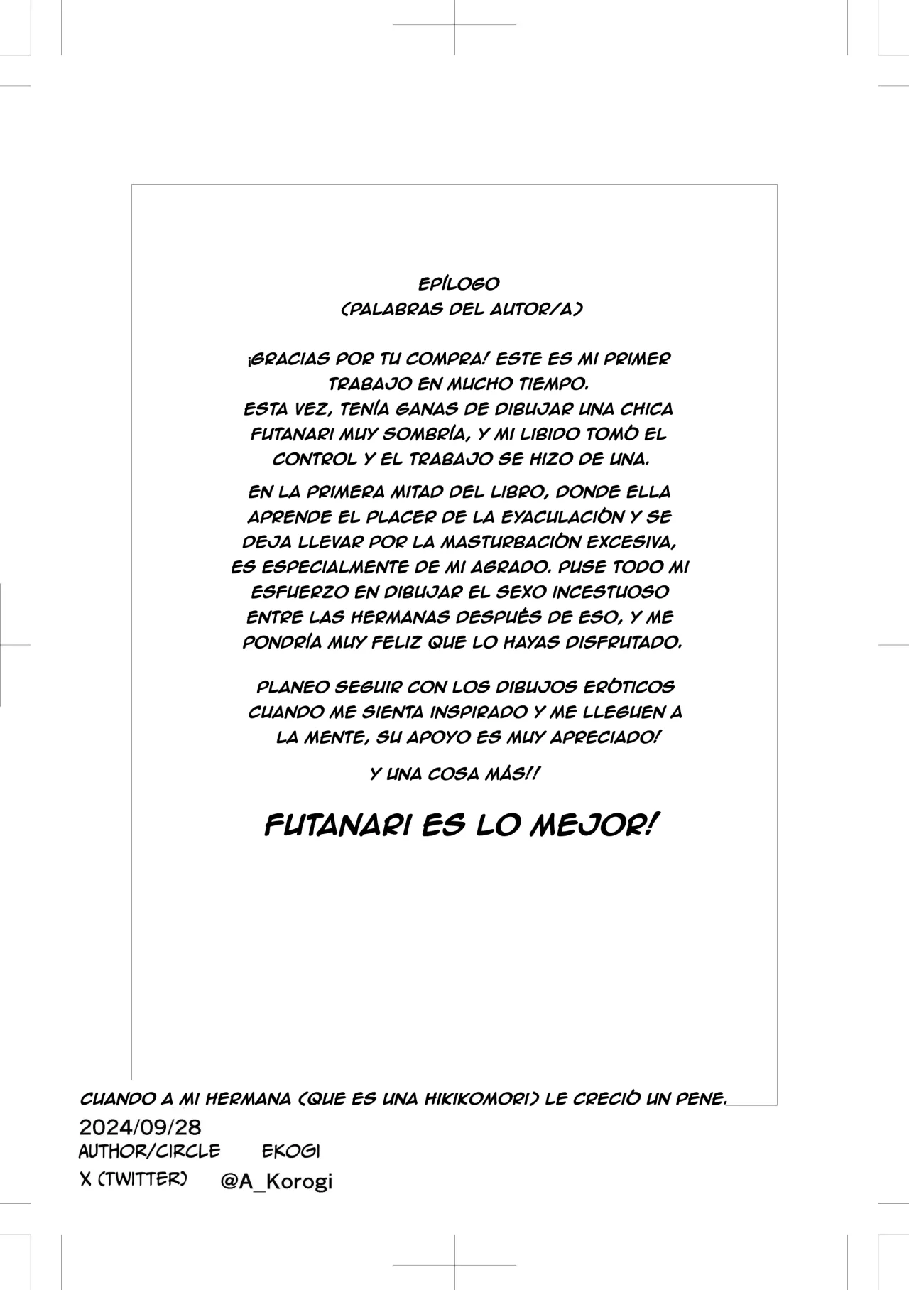 [Ekogi] Hikikomori no Ane ni Chinchin ga Haetara | Cuando a Mi Hermana (Que es Una Hikikomori) le Creció un Pene [Spanish] 图片编号 39