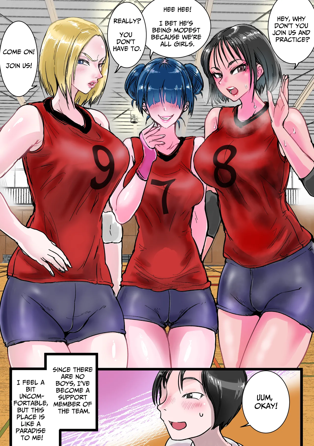 [Amagyappa (Amane-san)] Harem Volley-bu Seishori Manager | Harem Volleyball Club's Sex Relief Manager [English] [Solid Rose] numero di immagine  3