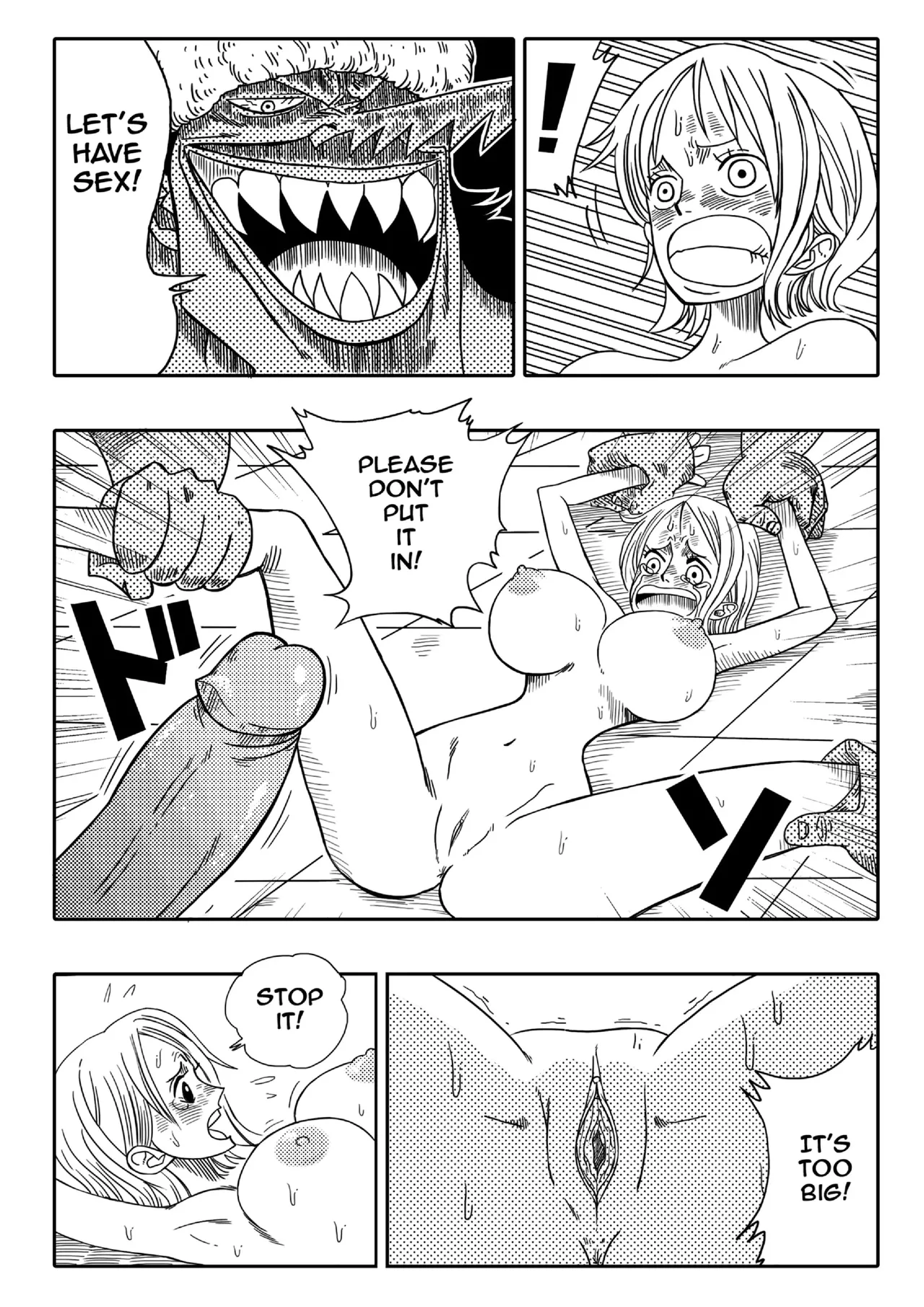 [Yamamotodoujinshi] Nami vs Arlong [English] Uncensored imagen número 14