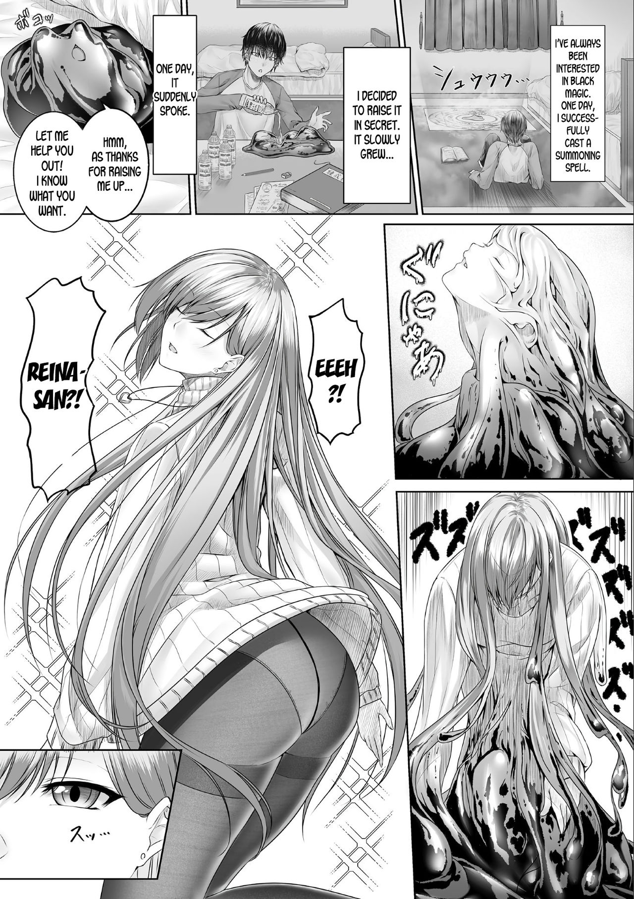 [Metako] Slime kara no Ongaeshi | The Slime's Gratitute (Bessatsu Comic Unreal Tasha Henshin Shite Narisumashi Yuuwaku Hen Vol. 2) [English] [desudesu] [Digital] image number 2