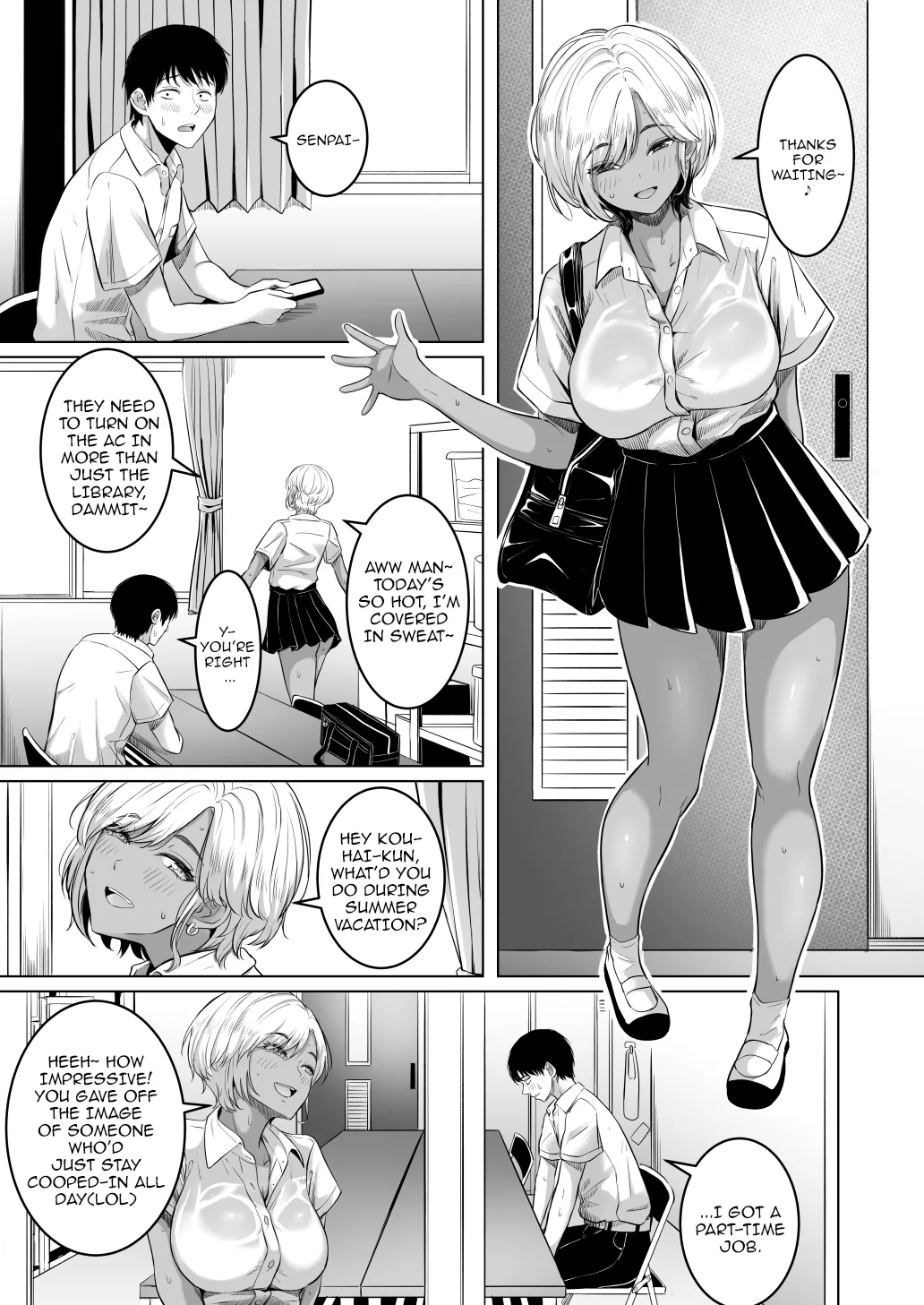 [Kurogoma Seizou Koujou (Goma Gorilla)] Senpai no Muwaa o Boku wa Mitai | I Wanna See Senpai's Stuffy, Steamy Place [English] {Doujins.com} изображение № 2