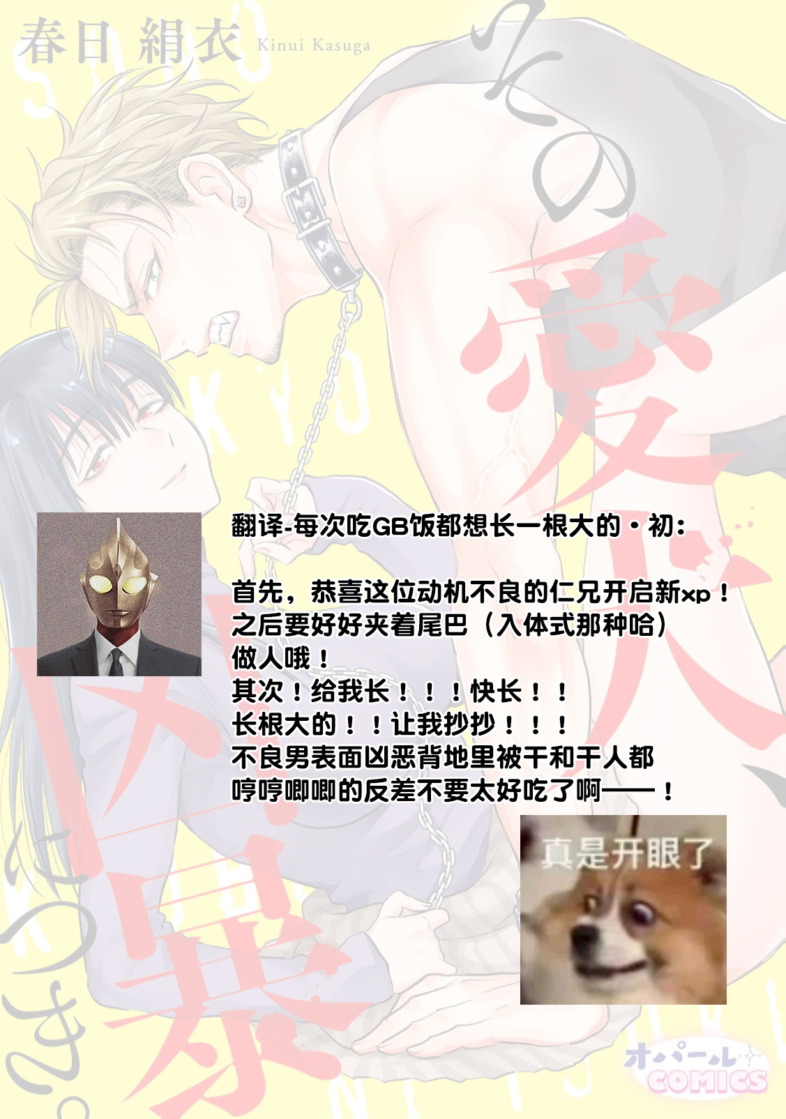 [Kasuga Kinui] sono aiken, kyobo ni tsuki.  | 她的爱犬、超绝凶恶。(Konya, anata o dakimasu. Kanojo no himeta yokubo wa otoko no risei o kuruwaseru, kairaku ochi ansoroji) [Chinese] [莉赛特汉化组] 39eme image