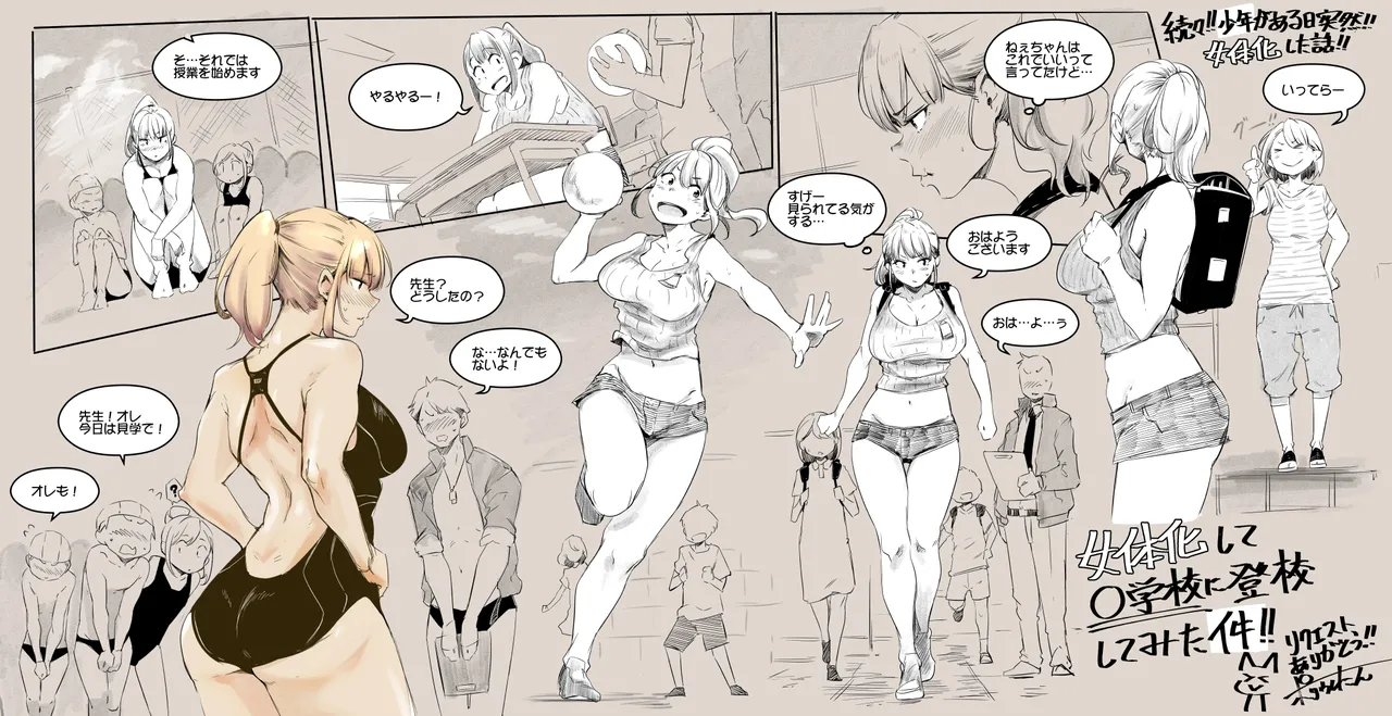 [poriuretan] Shounen ga Aru Hi Totsuzen Nyotaika Suru Hanashi image number 3