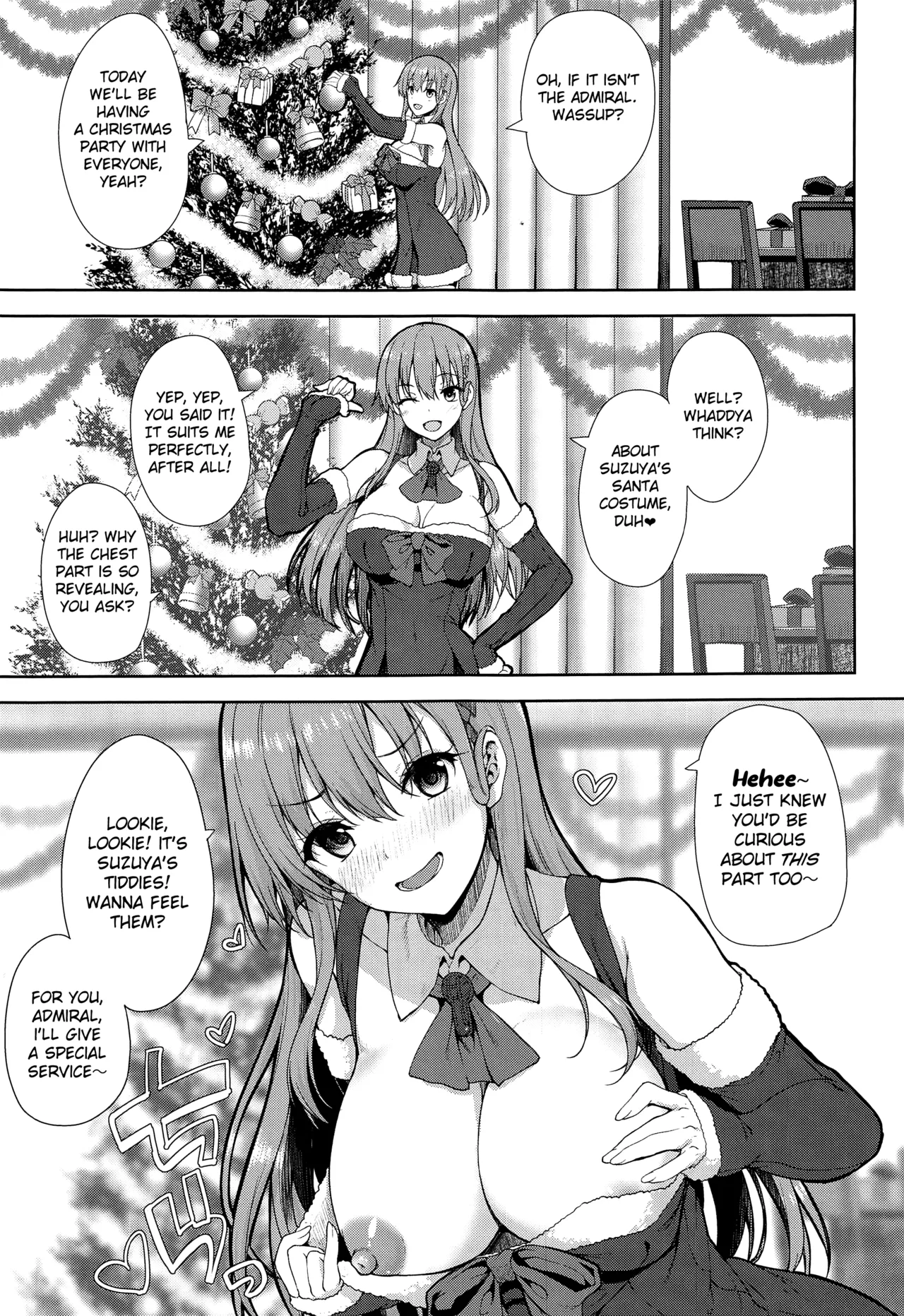 (AC2) [Mugen@WORKS (Akiduki Akina)] Christmas ni Kakurete Oppai Misete kureru Suzuya wa Suki desu ka? (Kantai Collection -KanColle-) [English] изображение № 5