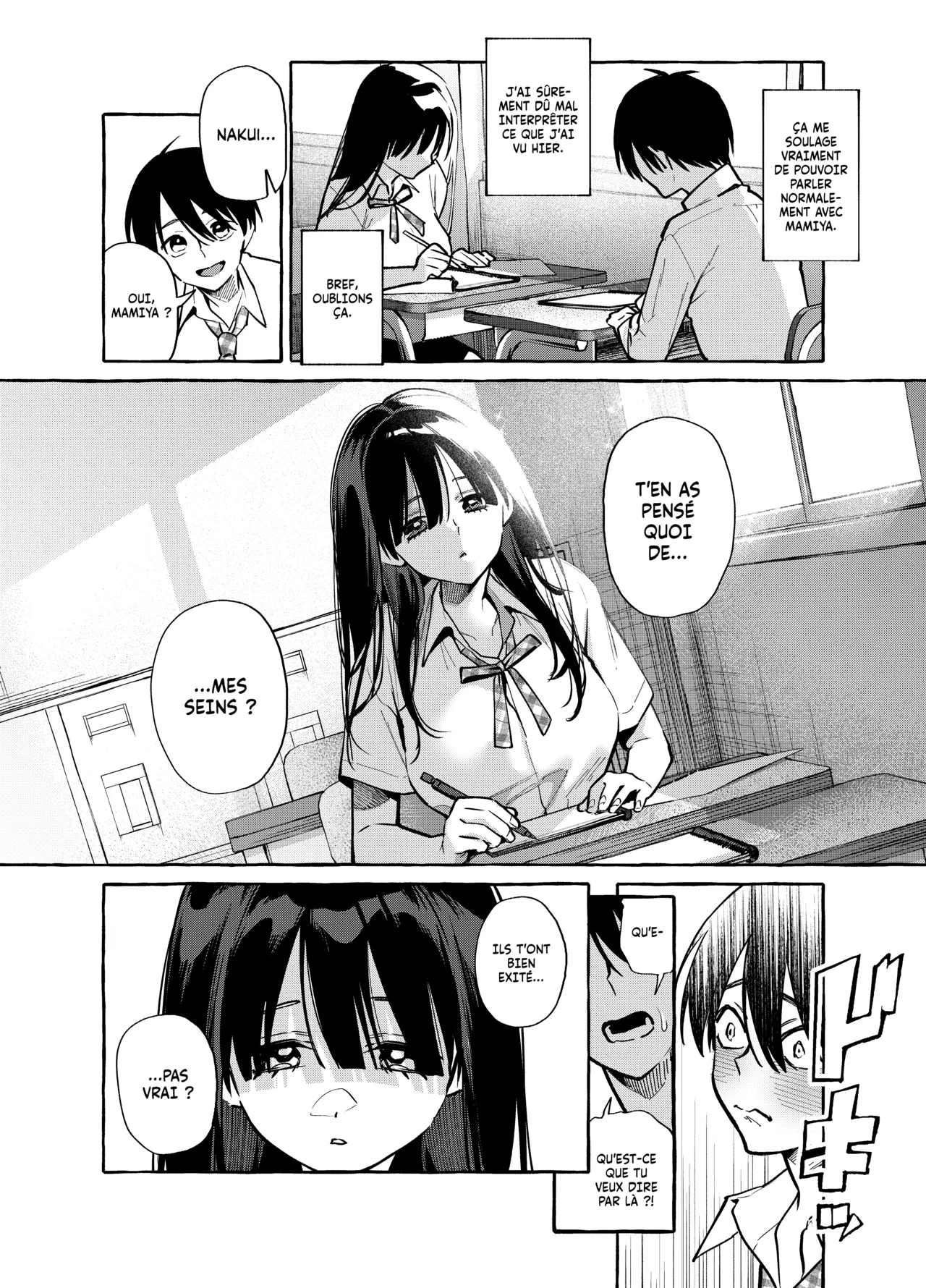 [Konoshiro Shinko (Yamagara Tasuku, Karasuma Yayoi)] Tonari no Seki no Mamiya-san - Mamiya shows off her boobs. [French] [Histoire d'Hentai] [Digital] numero di immagine  12