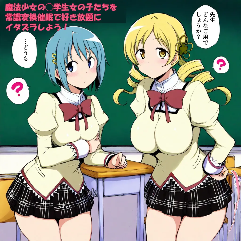 [Jkl] Mami and Sayaka Hypno [AI generated] 이미지 번호 1