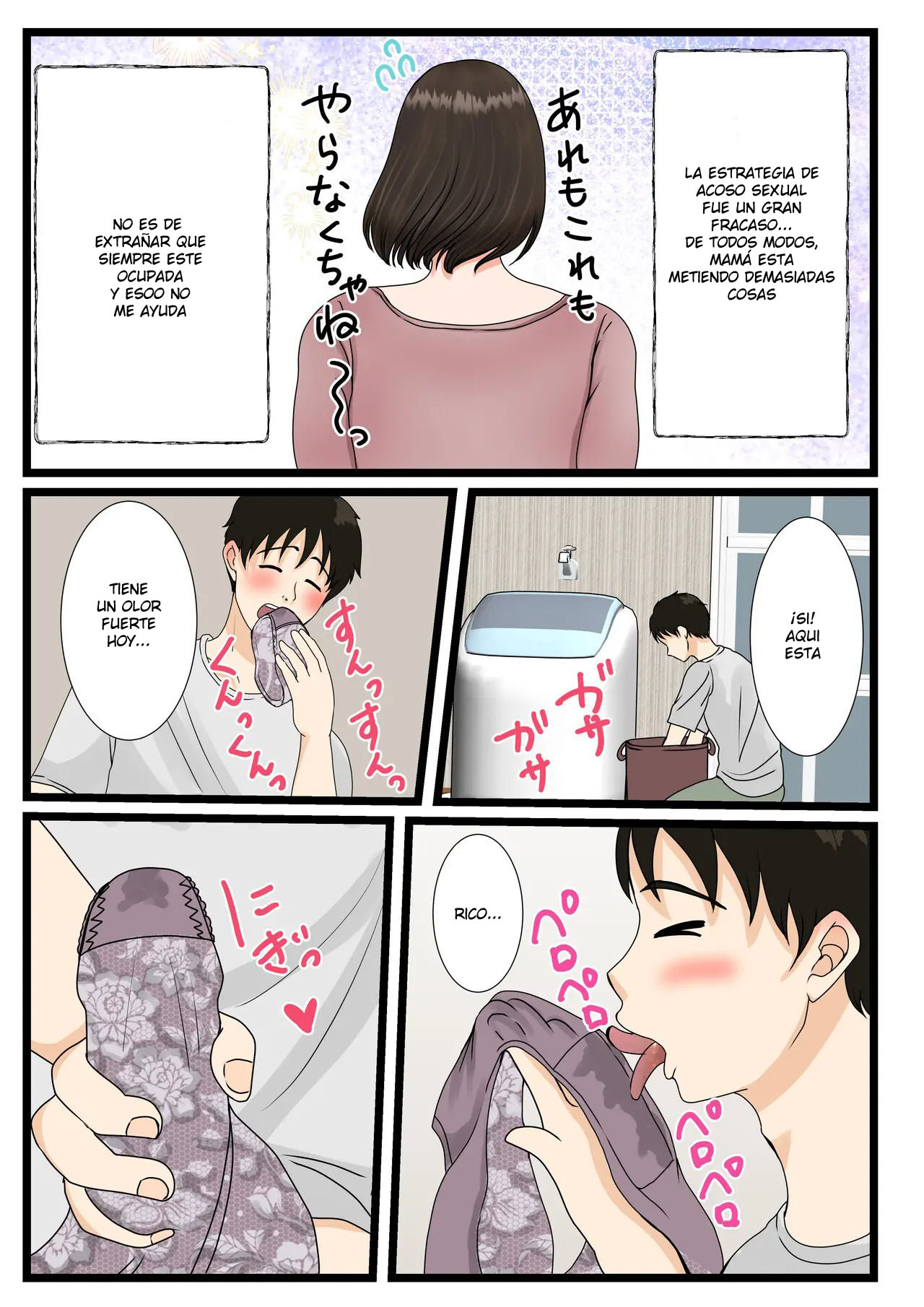 [Benii Kenkyuujo (Benisairo)] Ooba-san-chi no Okaa-san ~Musuko no Wagamama ni Juujun na Nichijou~ | La Madre de la Familia Oba ~Una Rutina Diaria de Sumisión a las Indulgencias de su Hijo~ [Spanish] [SrTraduc] 画像番号 9