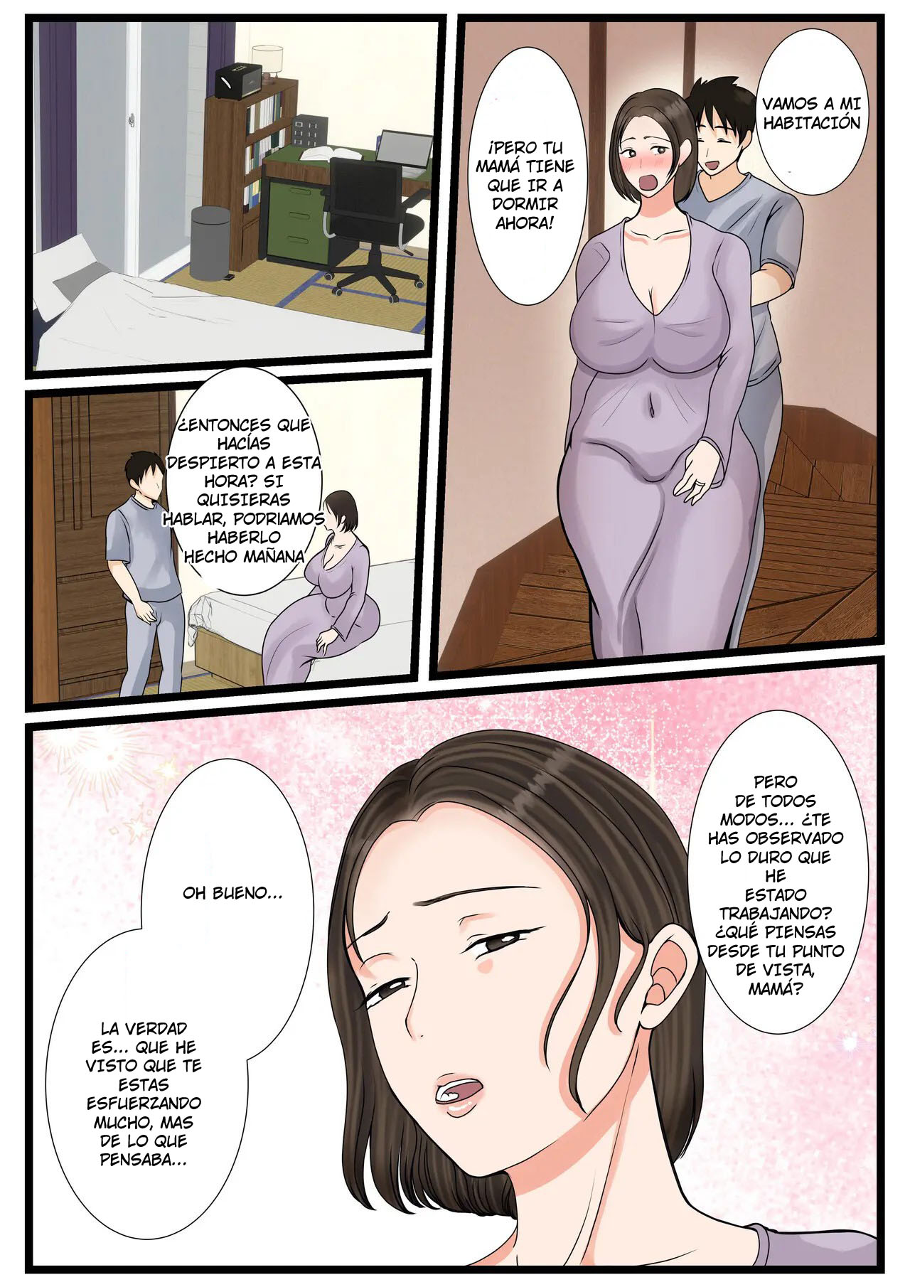 [Benii Kenkyuujo (Benisairo)] Ooba-san-chi no Okaa-san ~Musuko no Wagamama ni Juujun na Nichijou~ | La Madre de la Familia Oba ~Una Rutina Diaria de Sumisión a las Indulgencias de su Hijo~ [Spanish] [SrTraduc] 画像番号 54