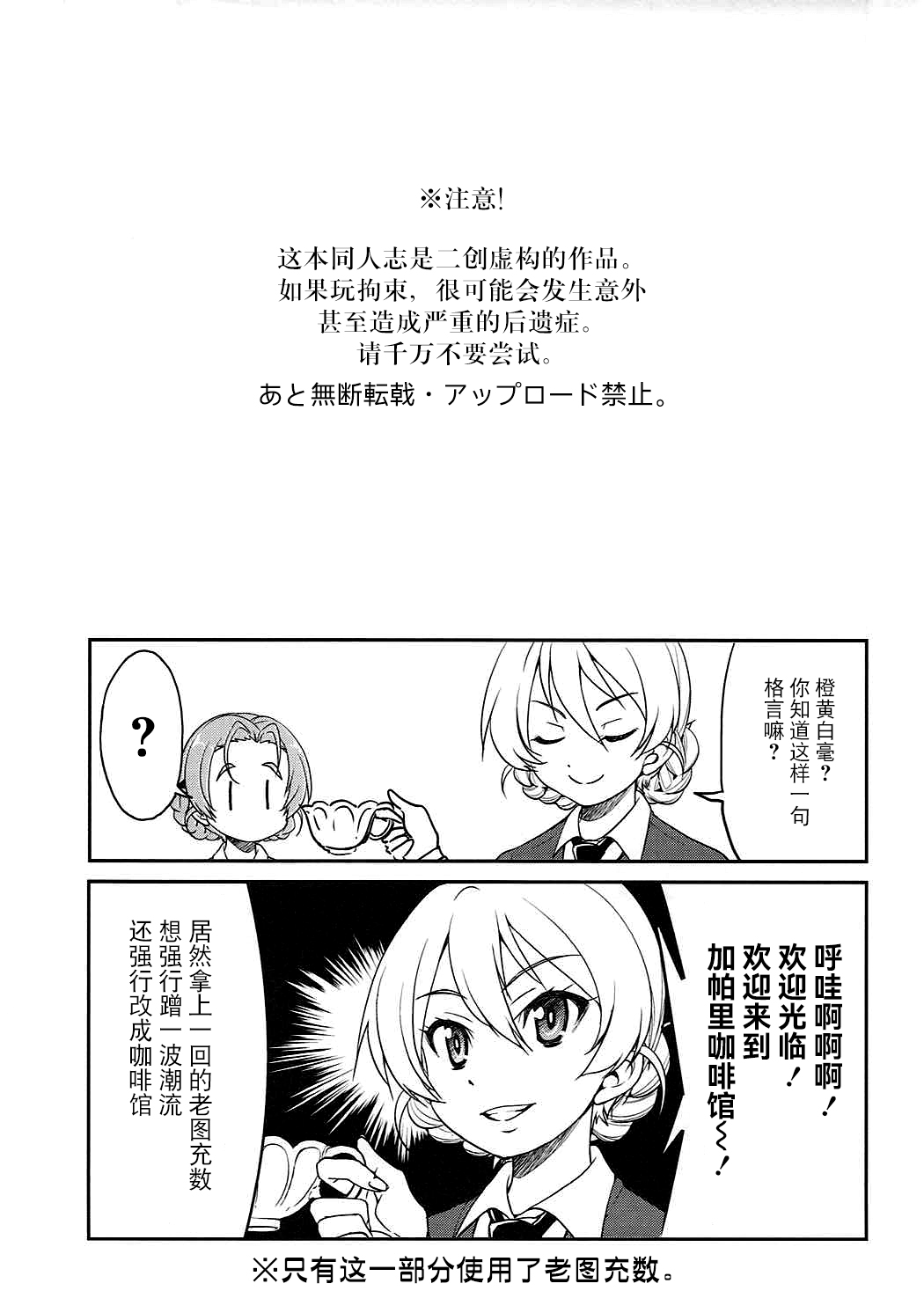 (COMIC1☆11) [Ponyfarm (Inoue Yoshihisa)] Darjeeling-sama no Drink Bar (Girls und Panzer) [Chinese] [BLUE氪个人翻译] image number 2