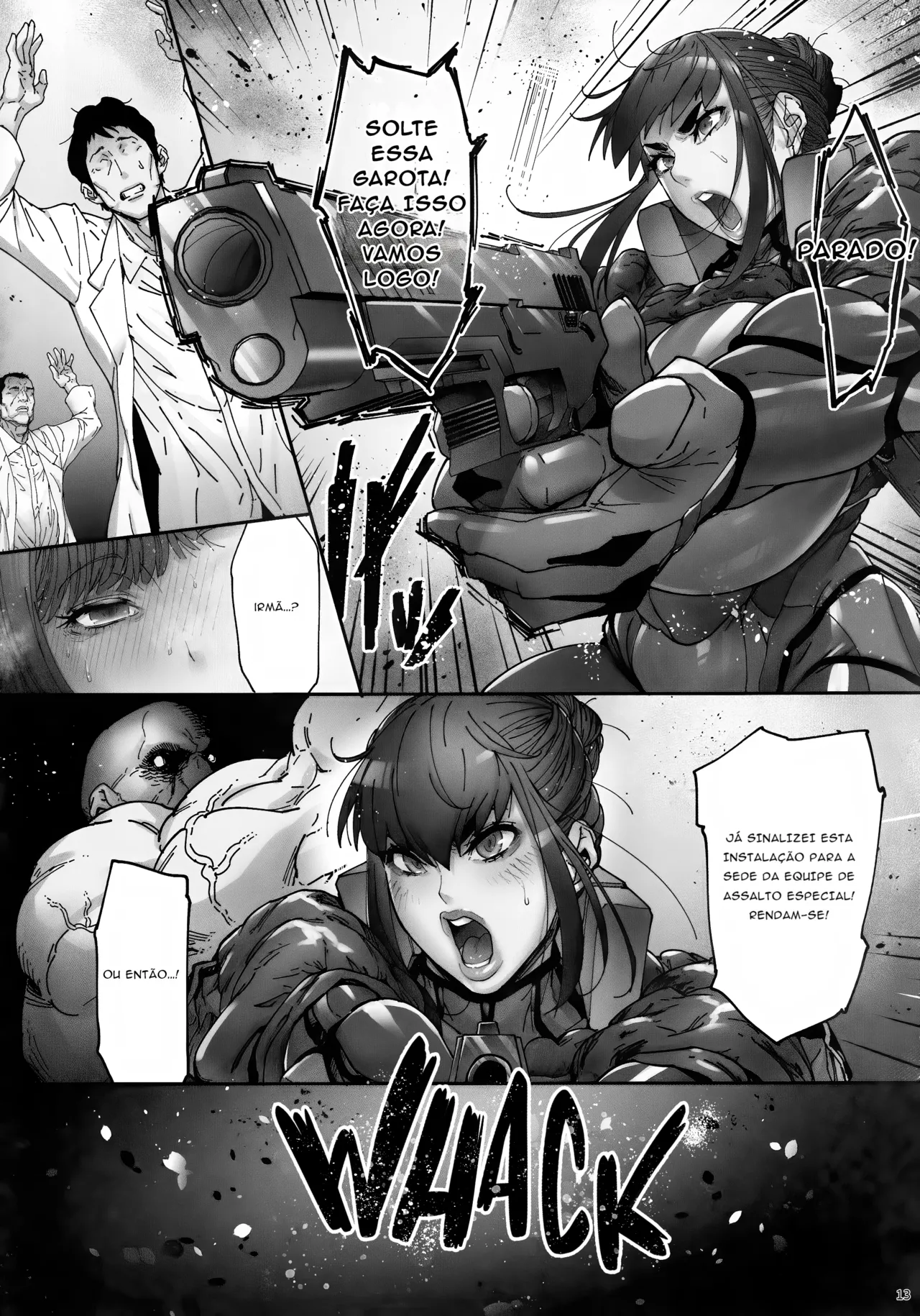 (C101) [Kocho Kocho Koukou (Bonten)] Nyuujoku no Ori ~Hitozuma Sousakan Atsuko~ [Portuguese-BR] [BLACKSUB] 画像番号 12