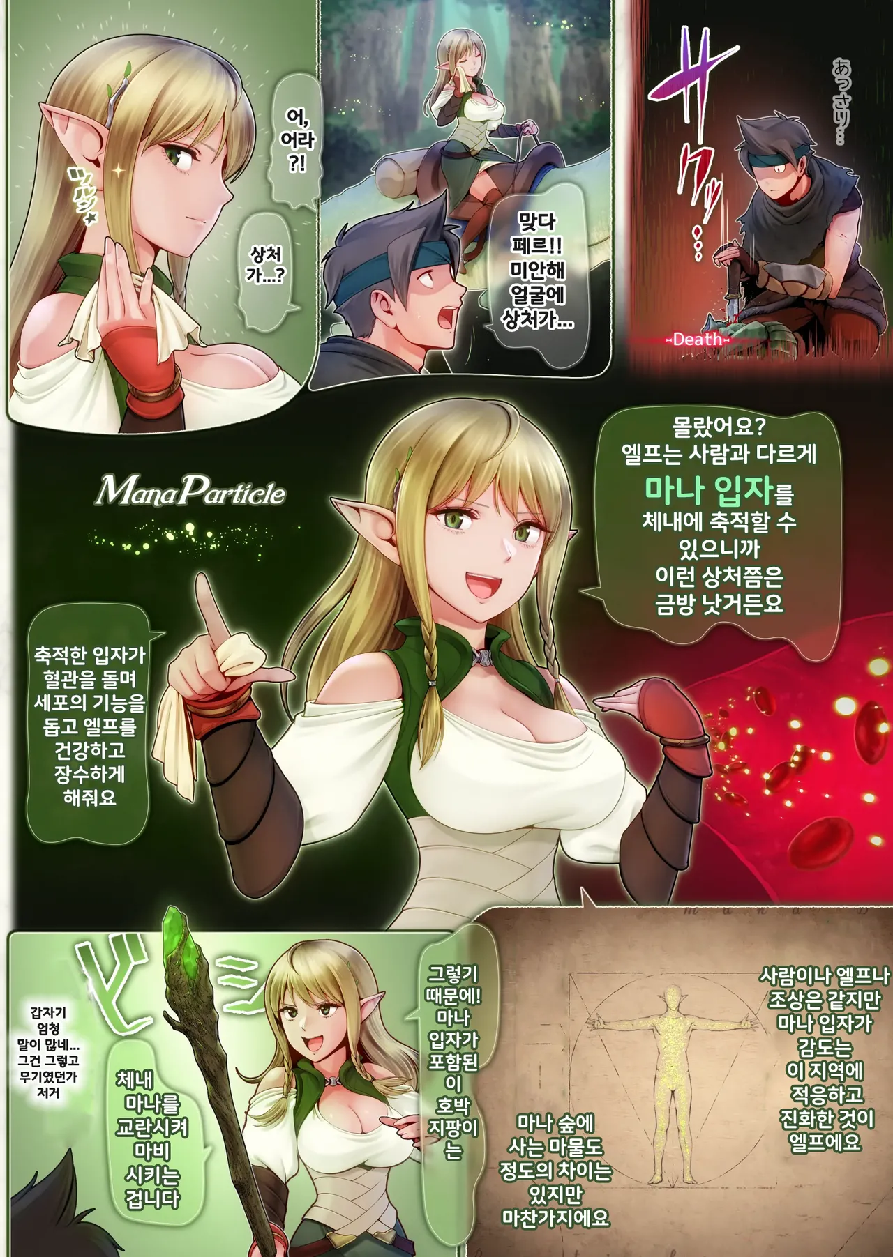 [Horiishi Horuto] Fel to Mana no Mori -Taieki de Tairyoku Kaifuku sasetekureru Bakunyuu Healer Elf- | 페르와 마나의 숲 ~체액으로 체력회복 시켜주는 폭유힐러 엘프~ [Korean] Bildnummer 11