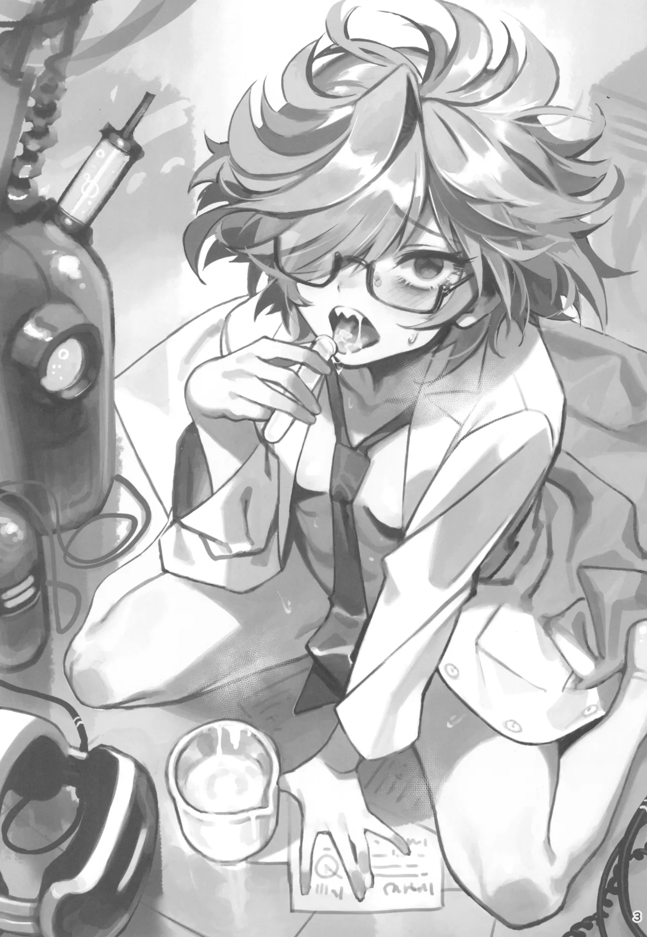 (C105) [Dokudami (Okita Ababa)] Tensai Hakase na Senpai ga Yarichin na Kouhai ni NTRreta Hanashi 3eme image