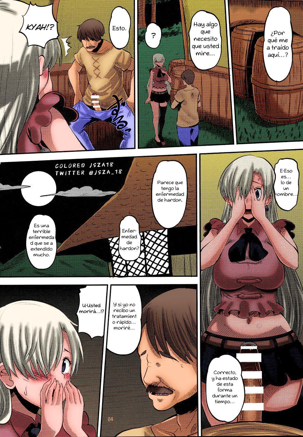 (C87) [AMP (Norakuro Nero)] Damasare Oujo Elizabeth (Nanatsu no Taizai) [Spanish] [Colorized] Bildnummer 3