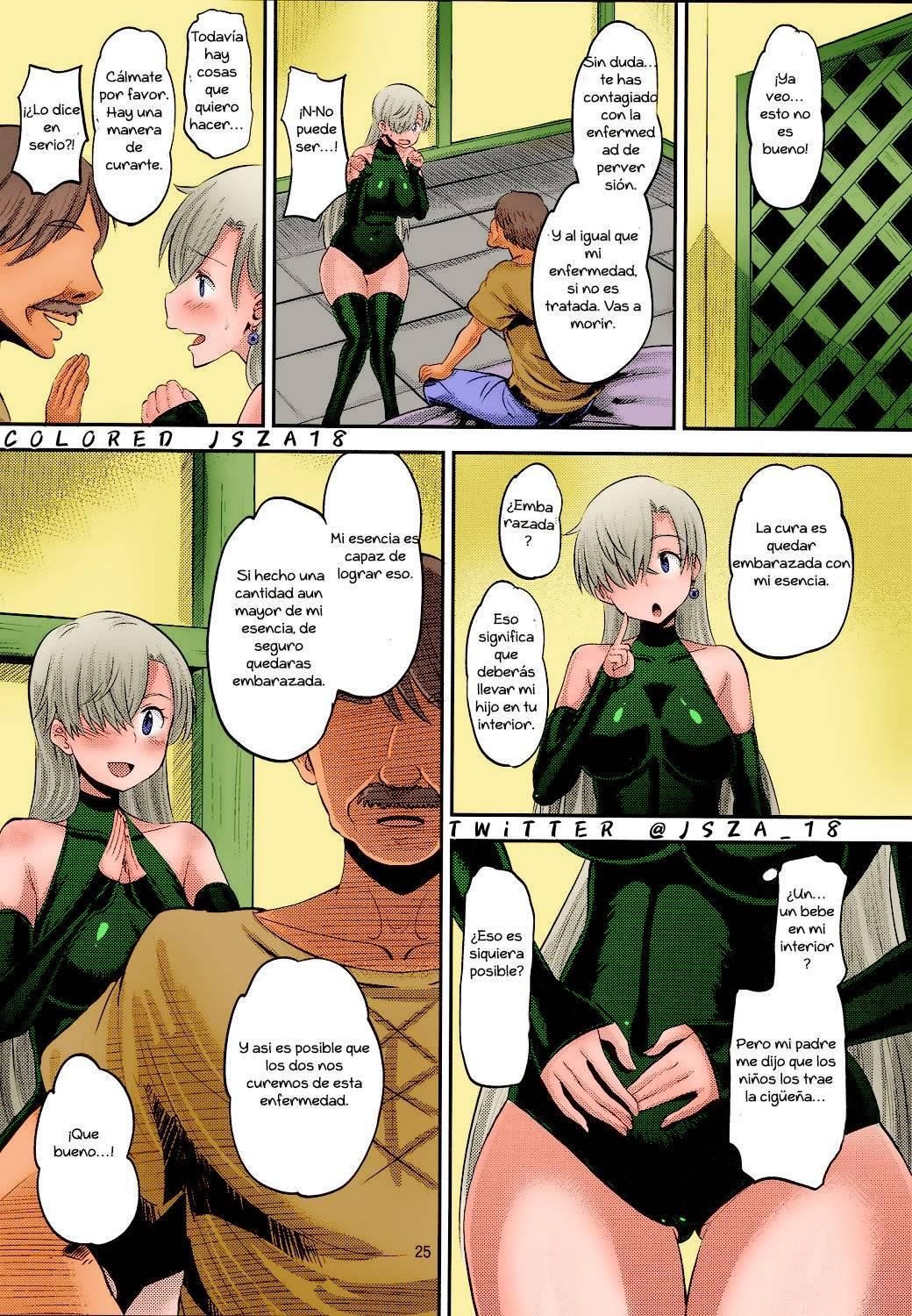(C87) [AMP (Norakuro Nero)] Damasare Oujo Elizabeth (Nanatsu no Taizai) [Spanish] [Colorized] Bildnummer 24