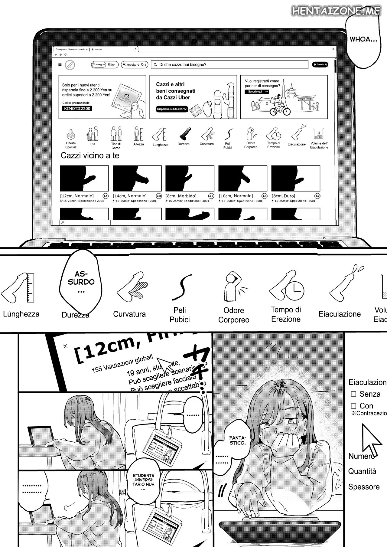 [Denbu Momo] ●●●r Chinko o Tanomitai Onee-san｜La ragazza che vuole ordinare cazzi uber [Italian] изображение № 11