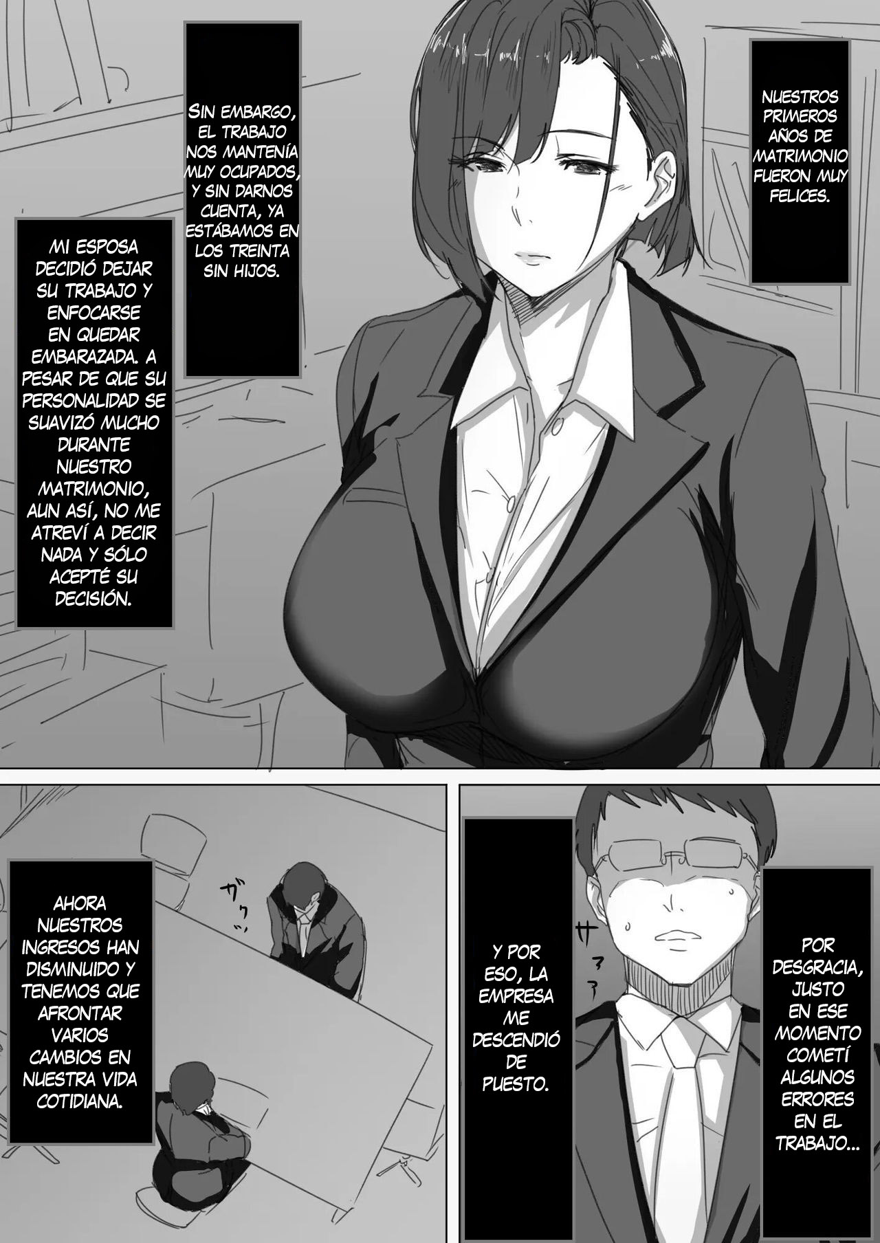 [Hari Poteto] Kouman Tsuma ga Netorarete - Charao no Kyokon ni Ochita Pride | La Infidelidad de una Esposa Orgullosa - Un Orgullo Destrozado por la Gran Verga de un Bravucón [Spanish] [New Scan Doujin] Bildnummer 3