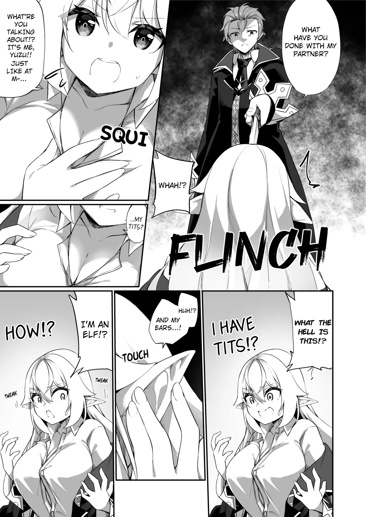 [Slime no Kanmuri (Kanmuri)] ♂ Boukensha-san ga ♀ Elf ni Sarete Shinyuu(Nakama) to Musubareru Hanashi | The Bonding Tale of ♂Adventurer-turned-♀Elf and Her Comrade [English] [Uncensored] [Digital] Bildnummer 4