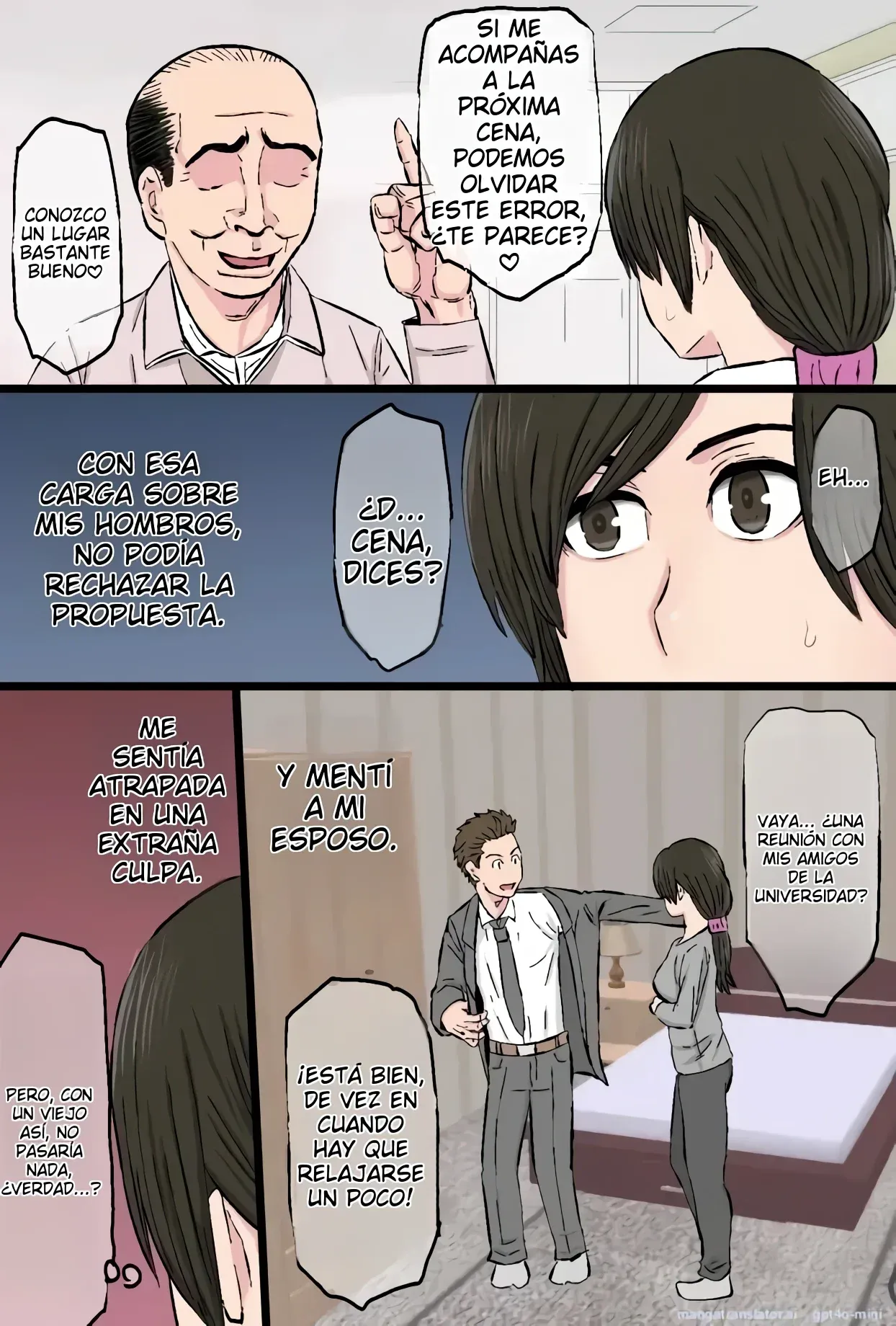 [Kintama Ookami] Senshokuzuma ~Jimi de Kyonyuu na Shufu ga Dosukebe Hihi Jijii no Iro ni Somaru made~ | Esposa Infiel 1 ~Cómo una Ama de Casa Sencilla y Voluptuosa se Convierte en una Mujer Lasciva~ [Spanish] [NTRForever] 画像番号 10