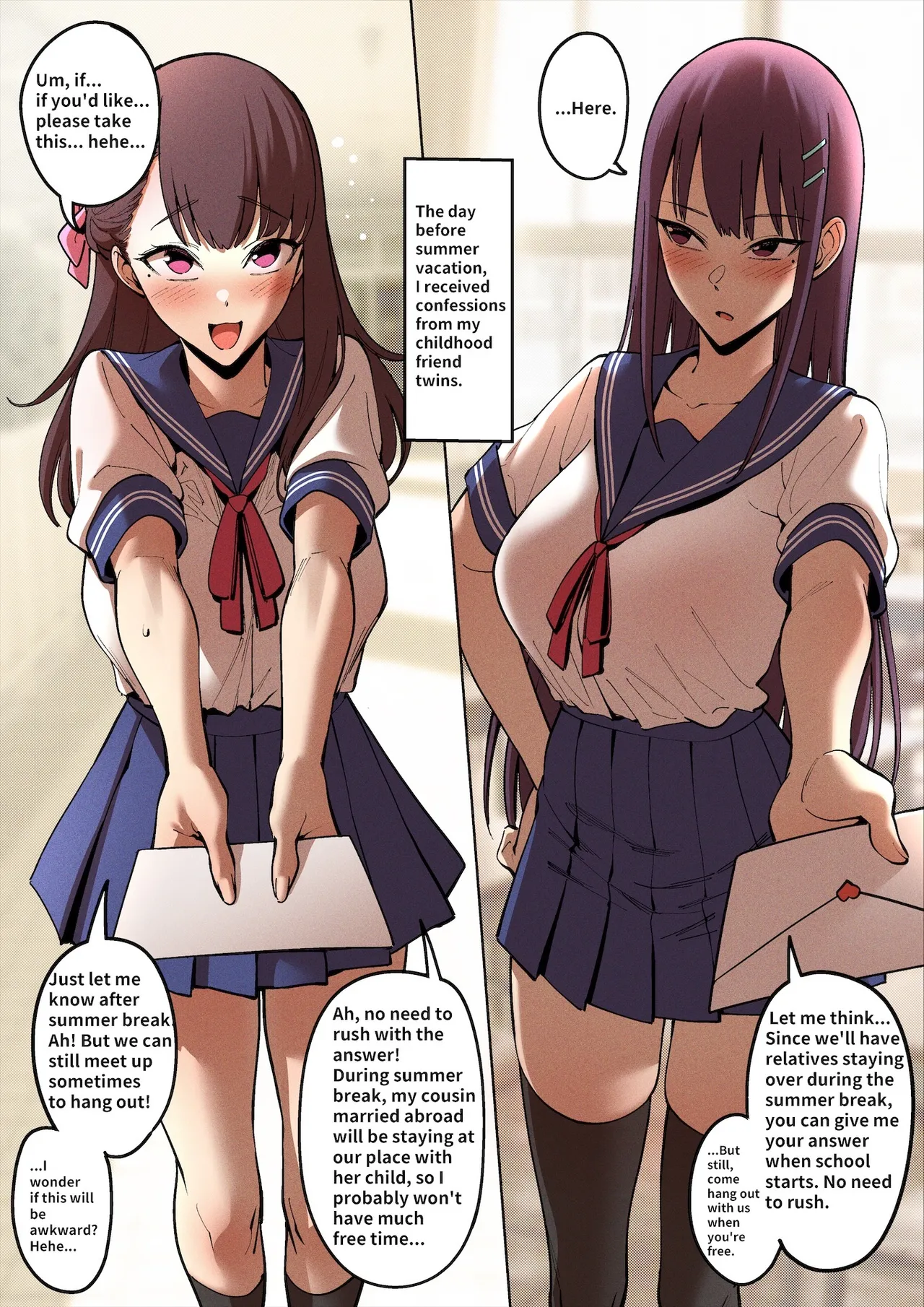 [F.W.ZHolic (FAN)] A Summer Vacation with My Twin Childhood Friends [English, Japanese, Chinese ] 画像番号 1