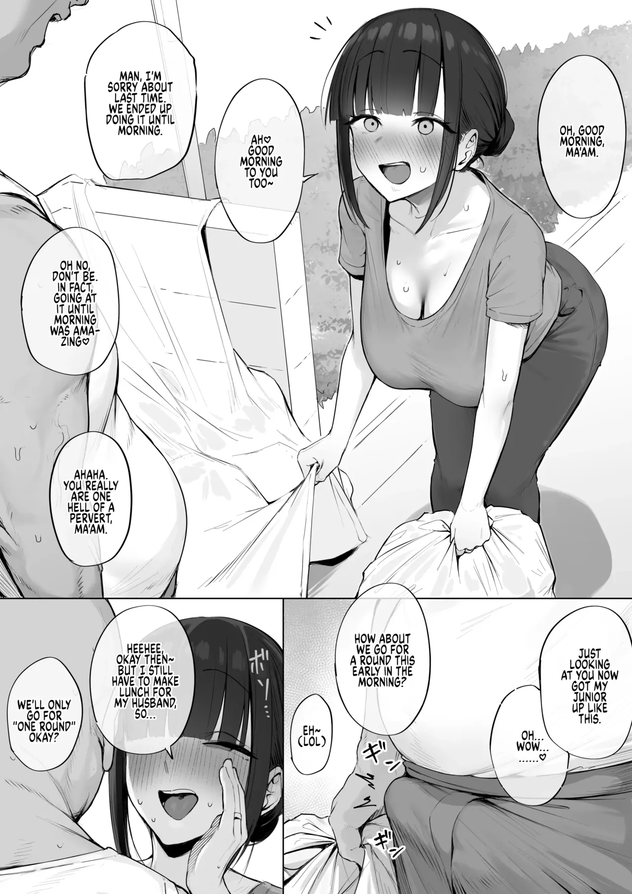 [Almondman] Asakara Dosukebe Uwaki Koubi Shichau Hitozuma-san | A Perverted Wife Having Cheating Sex Early In The Morning [English] imagen número 1