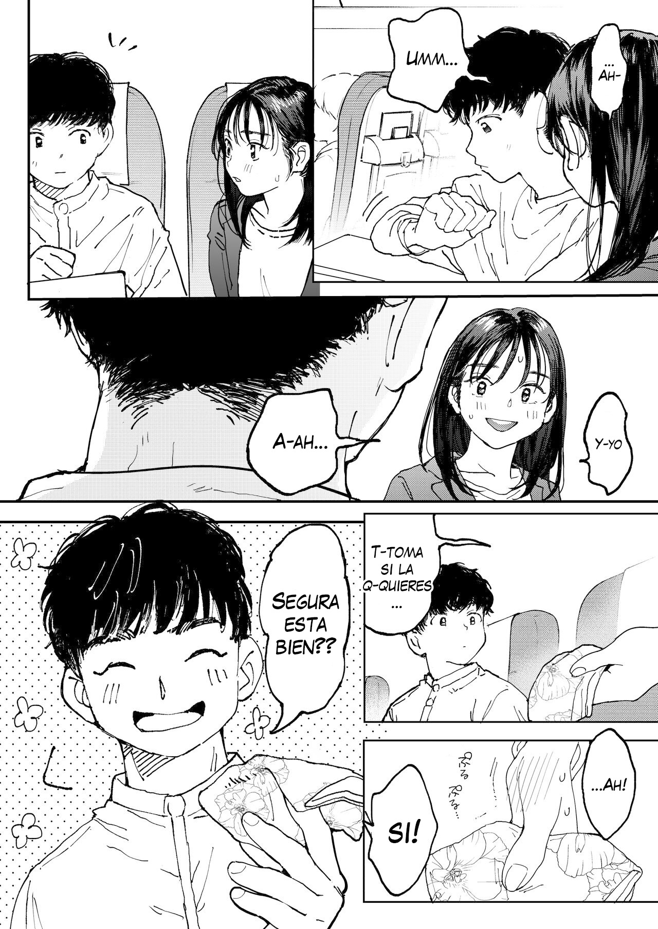 [Denbu Momo] Muramura OL-san wa Hikouki no Naka demo Seiyoku o Mitashitai | La Calenturienta Onee-san Incluso en un Avión Quiere Satisfacer sus Deseos Sexuales [Spanish] [Me Banearon x P3NDEJ0] [Digital] 图片编号 5