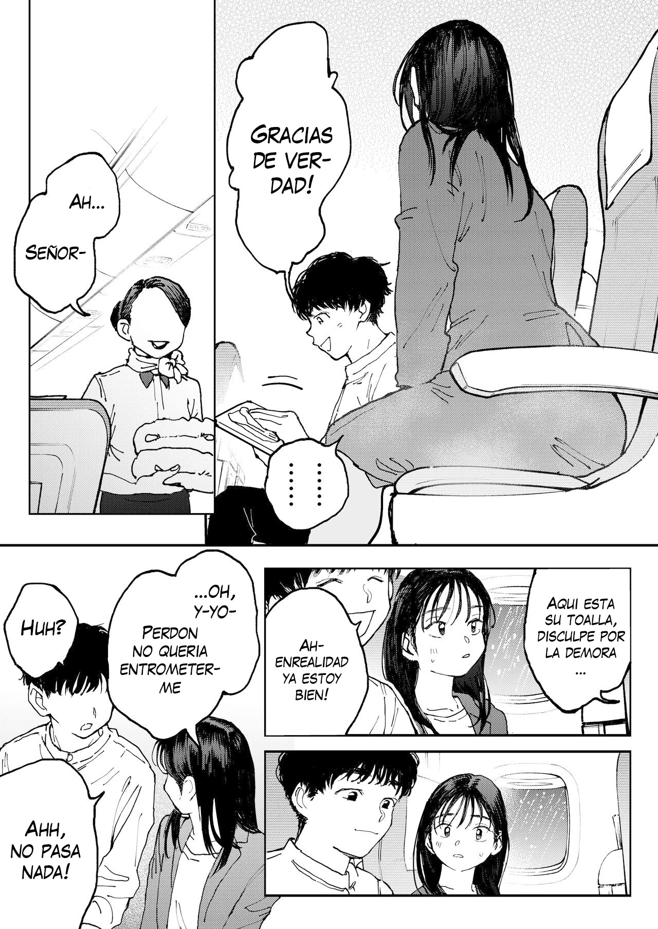 [Denbu Momo] Muramura OL-san wa Hikouki no Naka demo Seiyoku o Mitashitai | La Calenturienta Onee-san Incluso en un Avión Quiere Satisfacer sus Deseos Sexuales [Spanish] [Me Banearon x P3NDEJ0] [Digital] 图片编号 6