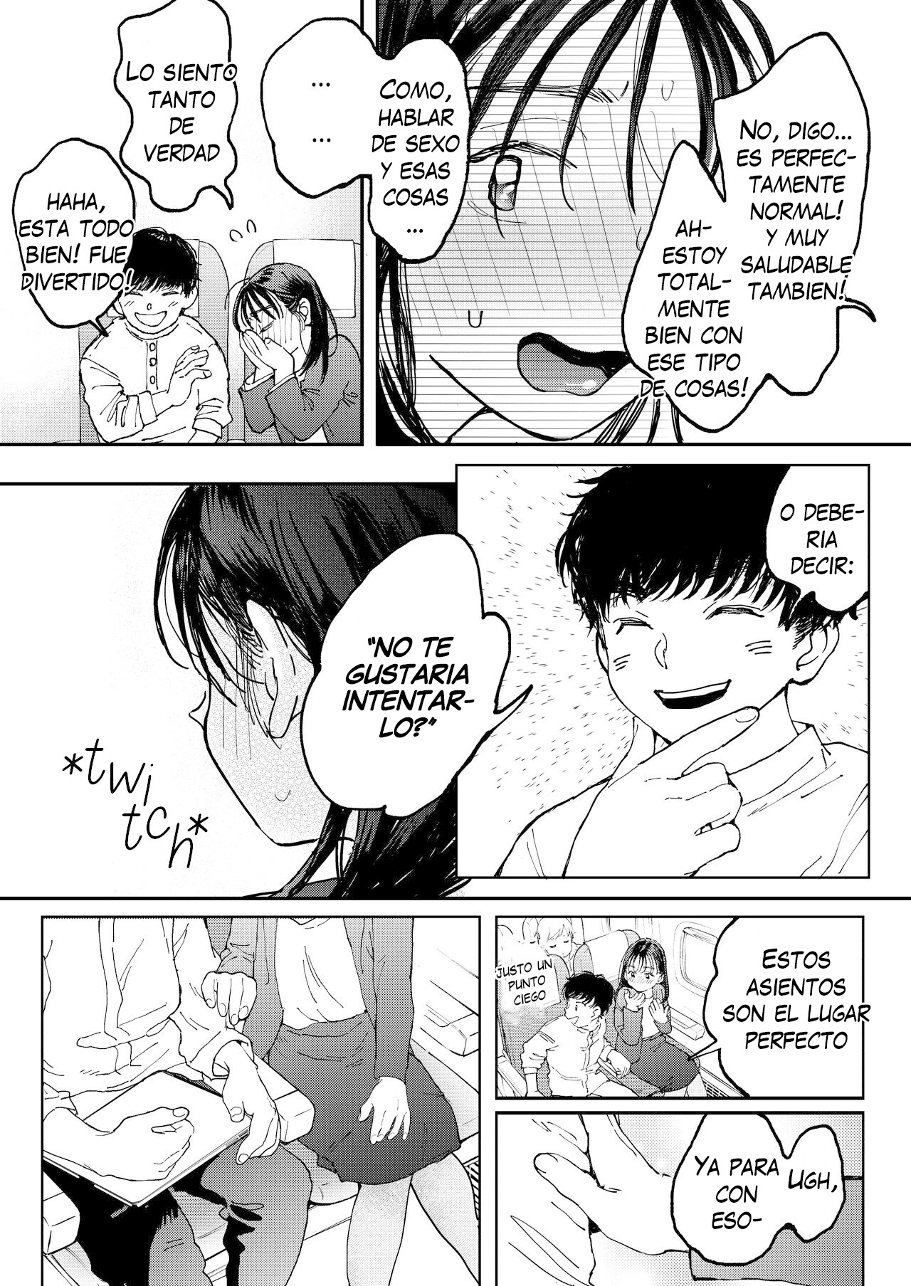 [Denbu Momo] Muramura OL-san wa Hikouki no Naka demo Seiyoku o Mitashitai | La Calenturienta Onee-san Incluso en un Avión Quiere Satisfacer sus Deseos Sexuales [Spanish] [Me Banearon x P3NDEJ0] [Digital] 图片编号 12