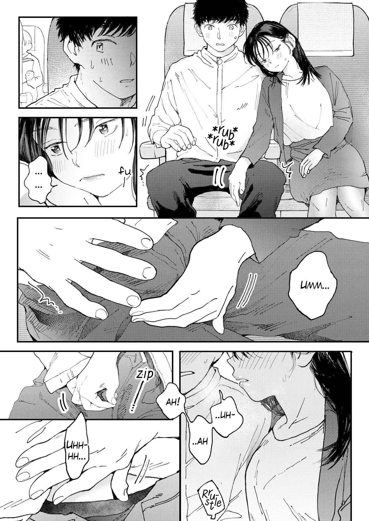 [Denbu Momo] Muramura OL-san wa Hikouki no Naka demo Seiyoku o Mitashitai | La Calenturienta Onee-san Incluso en un Avión Quiere Satisfacer sus Deseos Sexuales [Spanish] [Me Banearon x P3NDEJ0] [Digital] 图片编号 15