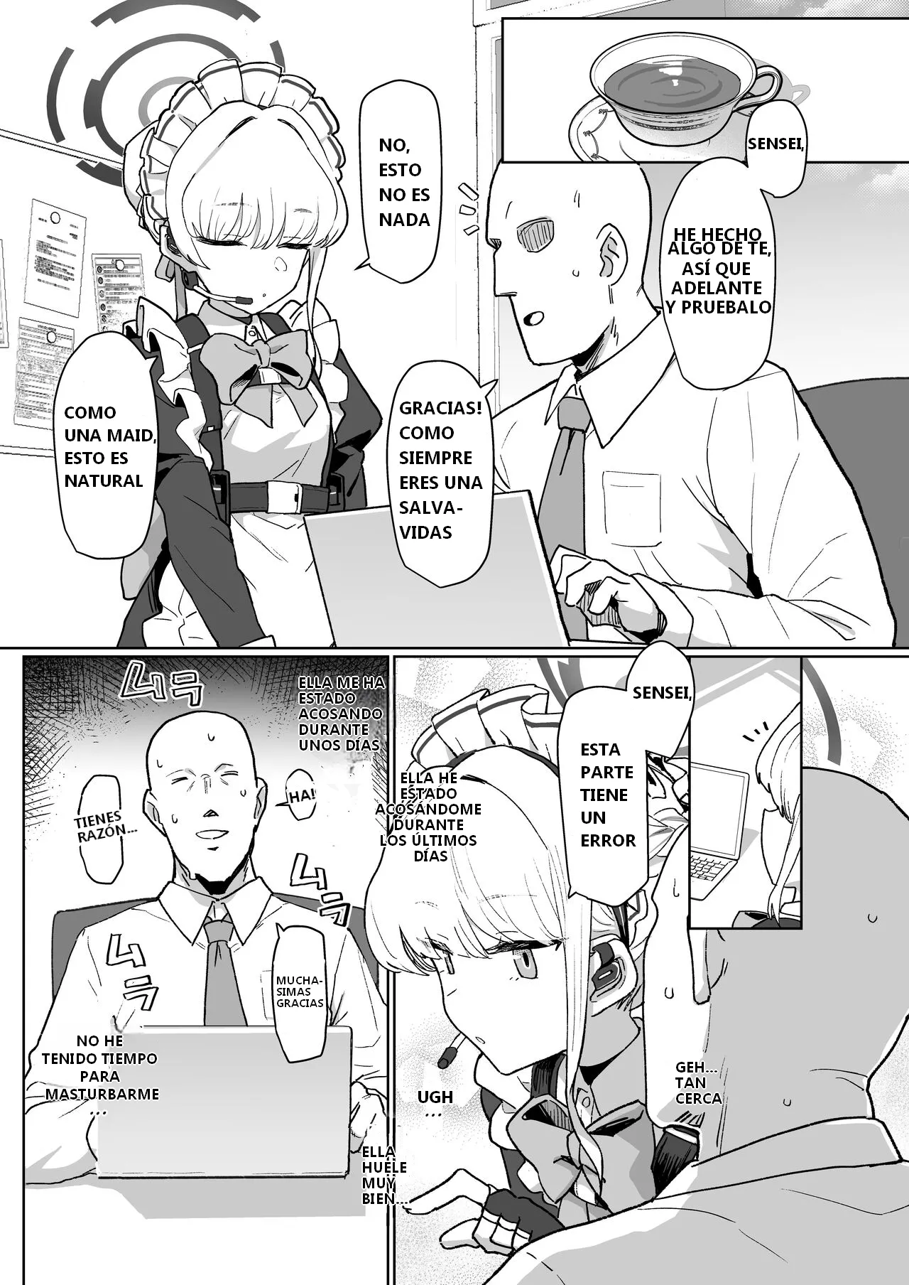 [Ballistic onahole (Б)] Dokidoki Toki★Meki Maid Kiss (Blue Archive) [Spanish] [KSKTRAUDTOR] [Digital] 图片编号 2