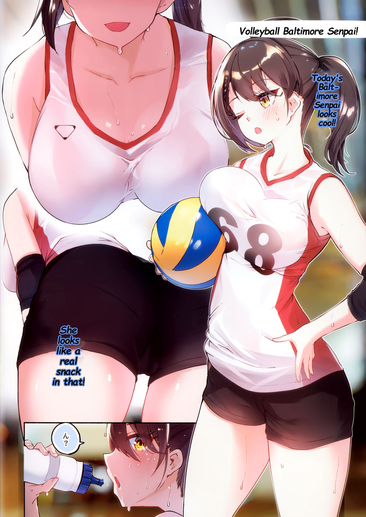 (C97) [Hatogoya (Suruga Rinu)] Baltimore Senpai no Himitsu no Bukatsu Shoukai | Baltimore Senpai Secret Club Life! (Azur Lane) [English] [Deep Fried Scans] 画像番号 2