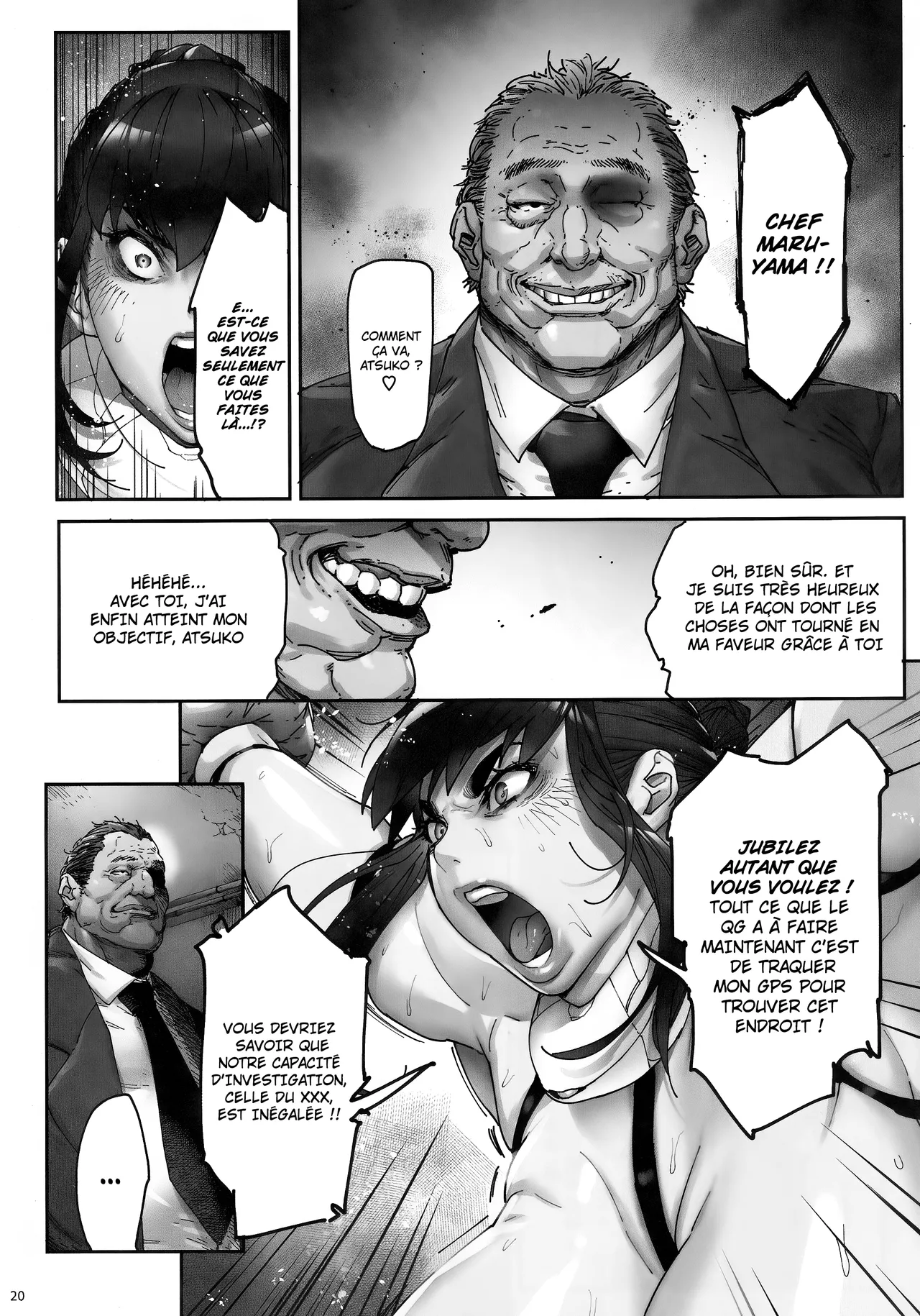 (C101) [Kocho Kocho Koukou (Bonten)] Nyuujoku no Ori ~Hitozuma Sousakan Atsuko~ | Prise au piège et souillée ~ Agente Atsuko, Détective mariée ~ [French] [Hensu] numero di immagine  20