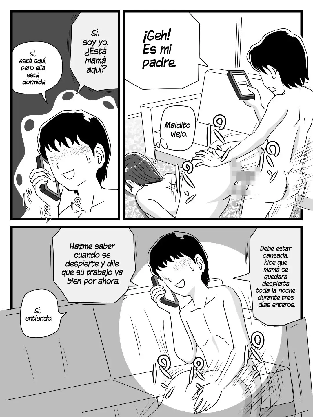 [Momoziri Hustle Dou] Neteiru Aida ni Musuko ga Sounyuu Shite Kita | Mientras Dormía, Mi Hijo Me Penetró [Spanish] [TdeTurbina] numero di immagine  14