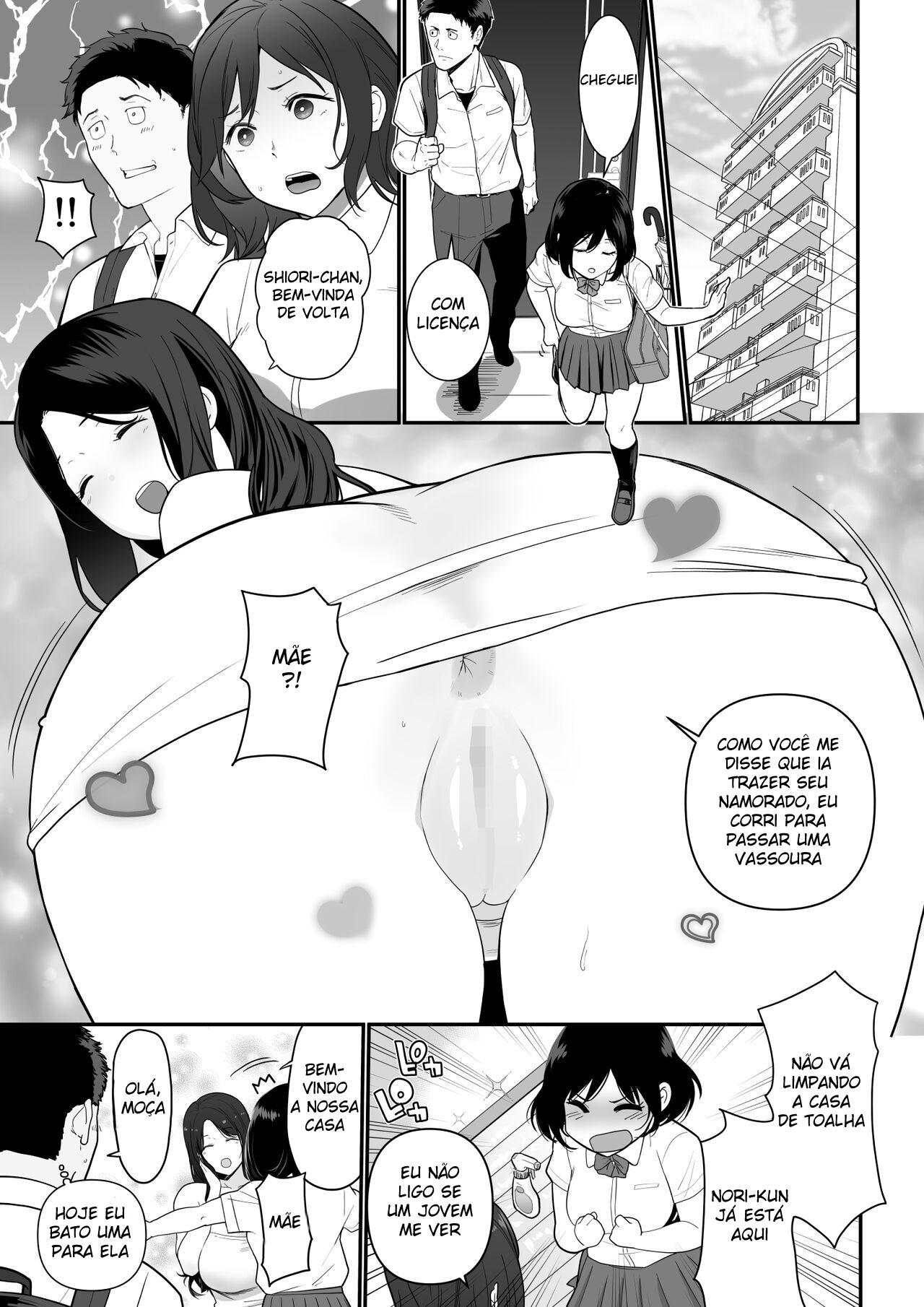 [Nagaremono (Ando Ryu)] Kanojo no Mama ga H Sugite Gaman Dekinai [Portuguese-BR] imagen número 2