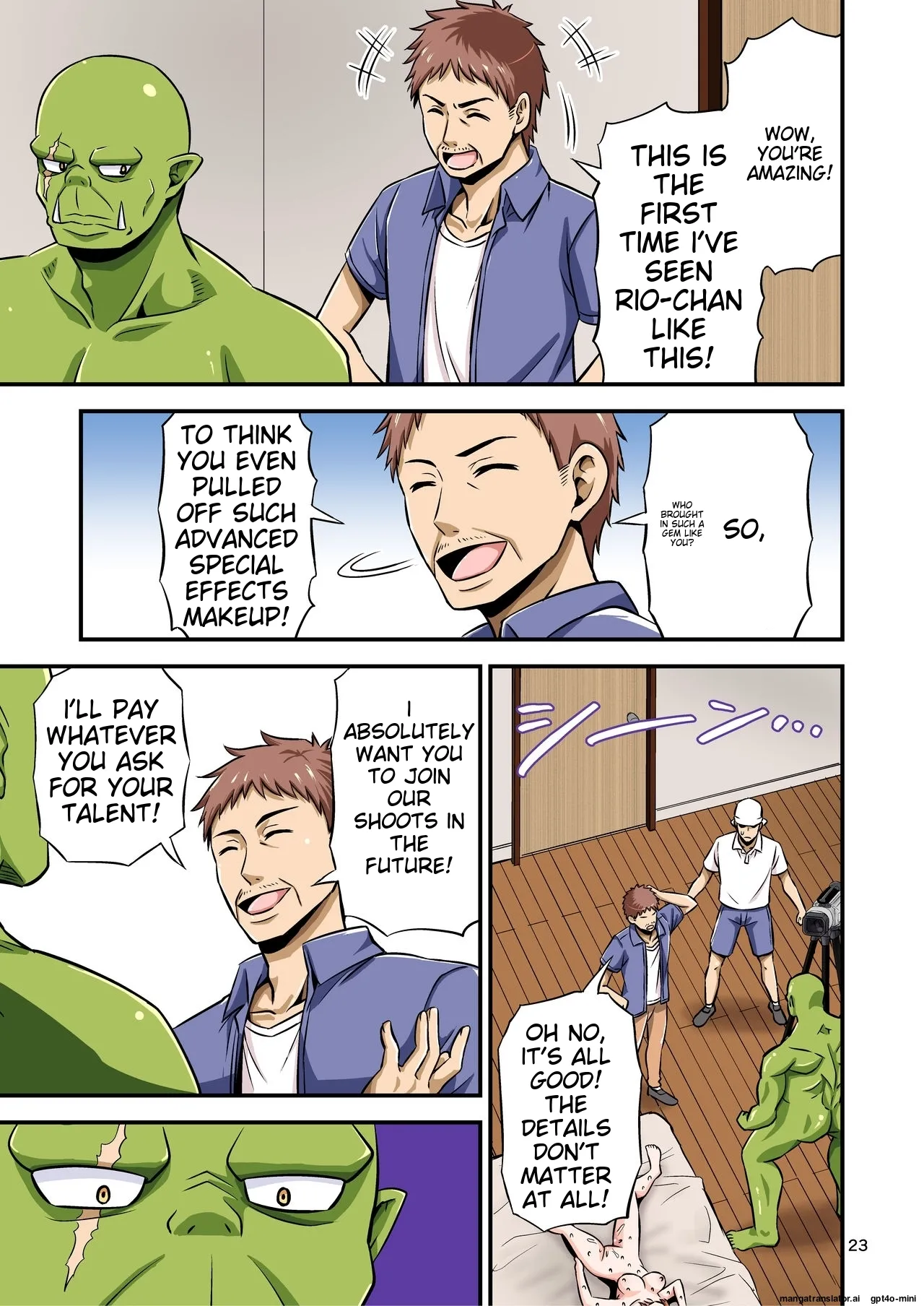 [Yudokuya (Tomokichi)] AV no Satsuei Genba ni Zetsurin Orc ga Isekai Teni Shite Shimatta Hanashi. [English][MTL] изображение № 22