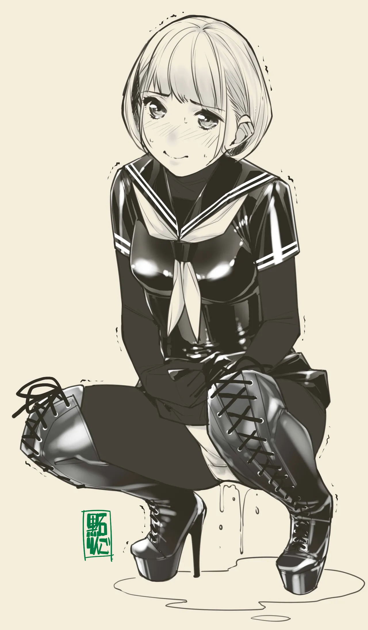 [Kudamono Monogatari (Kuroishi Ringo)] Tekateka seifuku omorashi gakuin 画像番号 1