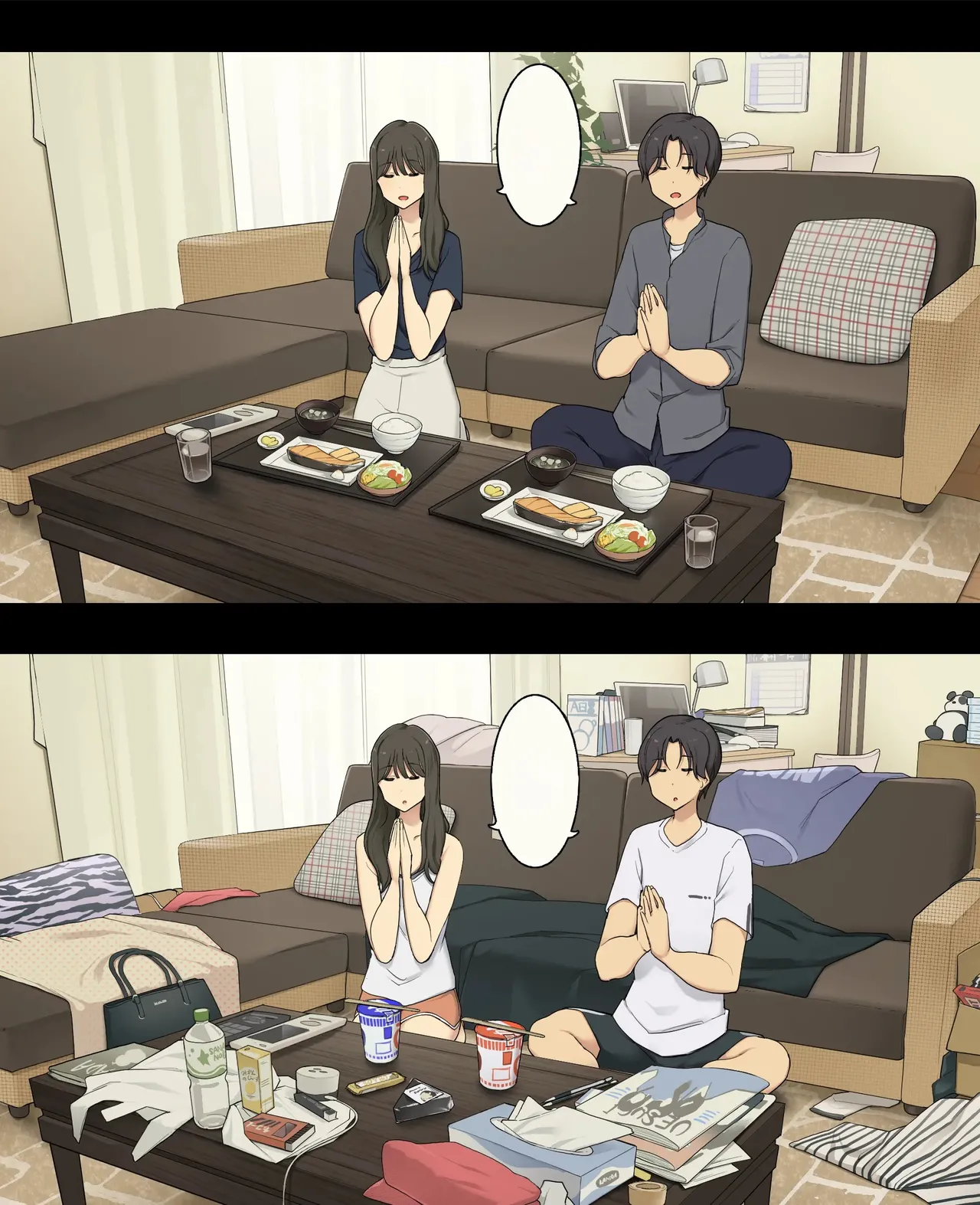 [Wakamatsu] Dousei Seikatsu Ikkagetsume to Ichinen Ato, Asaokite kara Shuushin made no Hikaku | A Day in the Life of a Couple: Their First Month Living Together vs. One Year Later [RAW] 图片编号 7