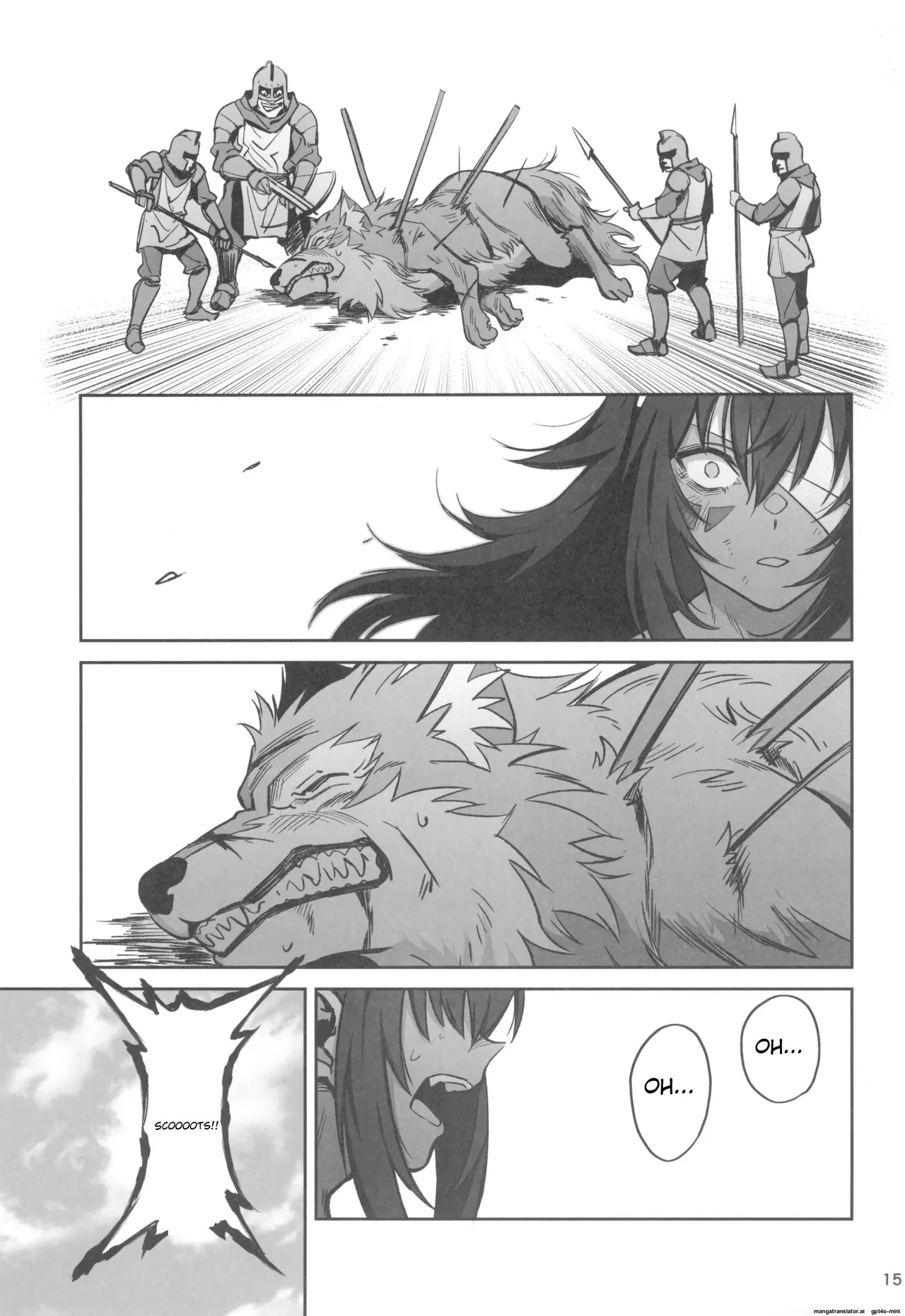 (C104) [Dokudami (Okita Ababa)] Mori o Mamoru Ookami Shoujo ga Inkou Shisai ni NTRreta Hanashi [MTL English] изображение № 15