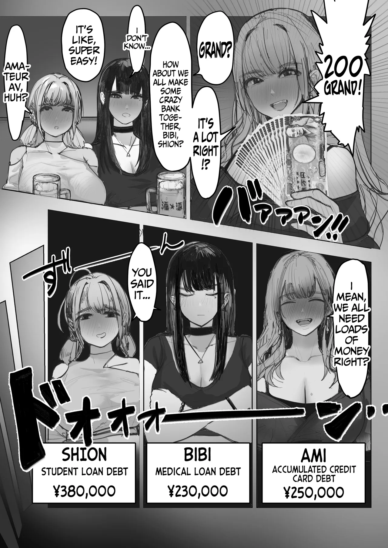 [E Tsuchiya (TUCCIAO)] Shakkin Gal 3-nin ga Doujin AV Satsuei shita Kekka | The consequences of 3 debt-ridden gals shooting an AV [English] [Hornypanas] image number 7