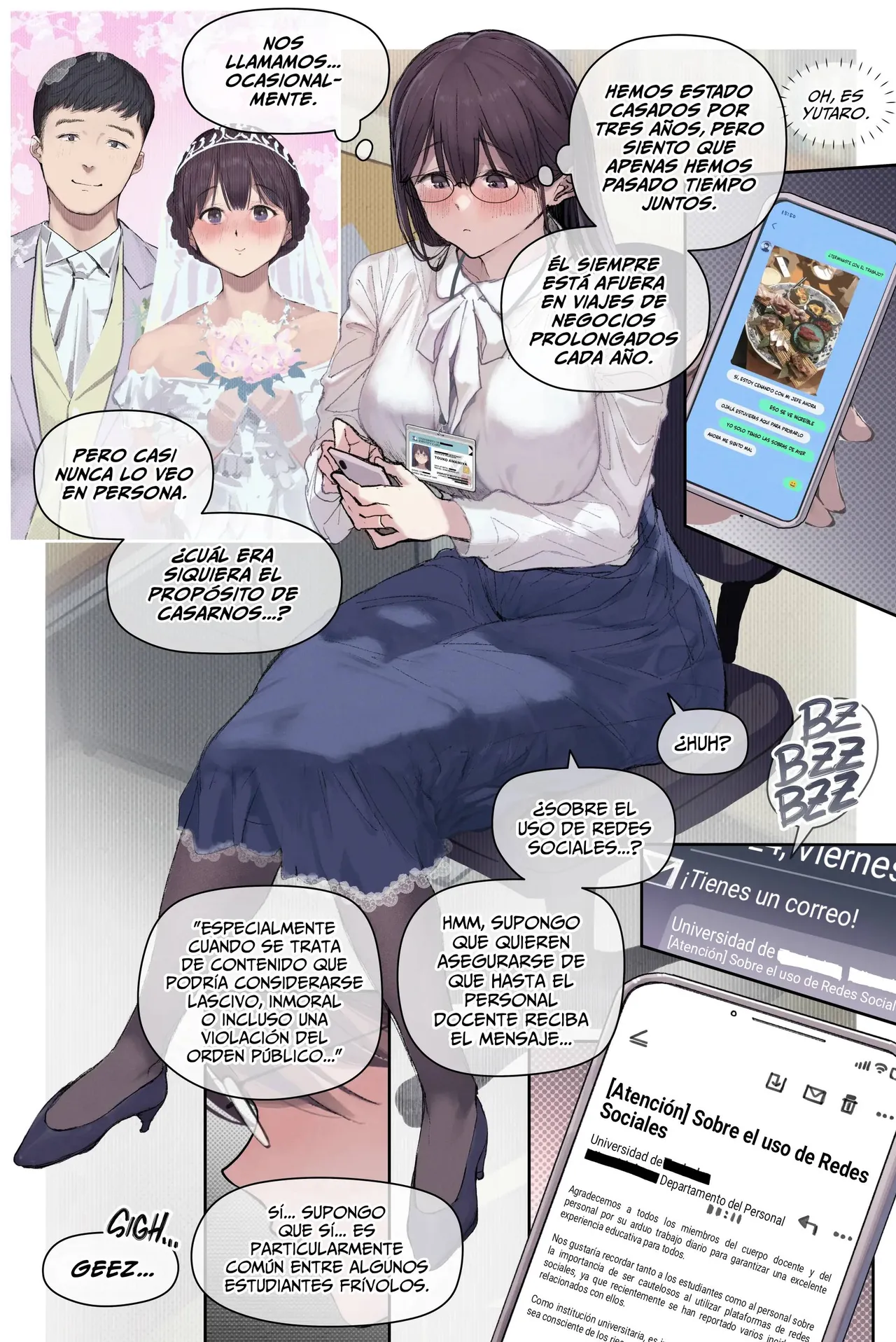 [Yomoda Yomo] Intelli Hitozuma Amamiya Touko Sensei no Hatsujou | Touko Amamiya׃ Esposa Academica y Profesora en CELO [Español] [Lo Hago por Diversión] [Sin Censura] [Digital] numero di immagine  6