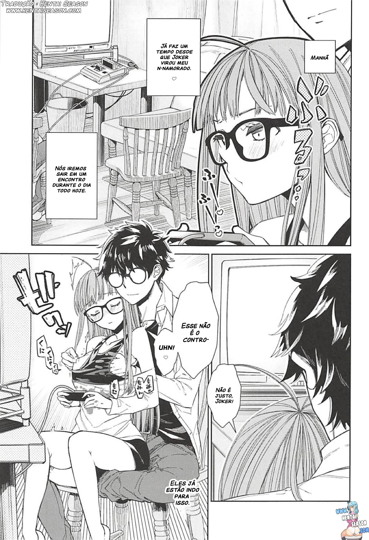 (C94) [Kindergarten (Hobo3)] Futaba to Kareshi no Ecchi na Ichinichi (Persona 5) [Portuguese-BR] [Hentai Season] изображение № 2