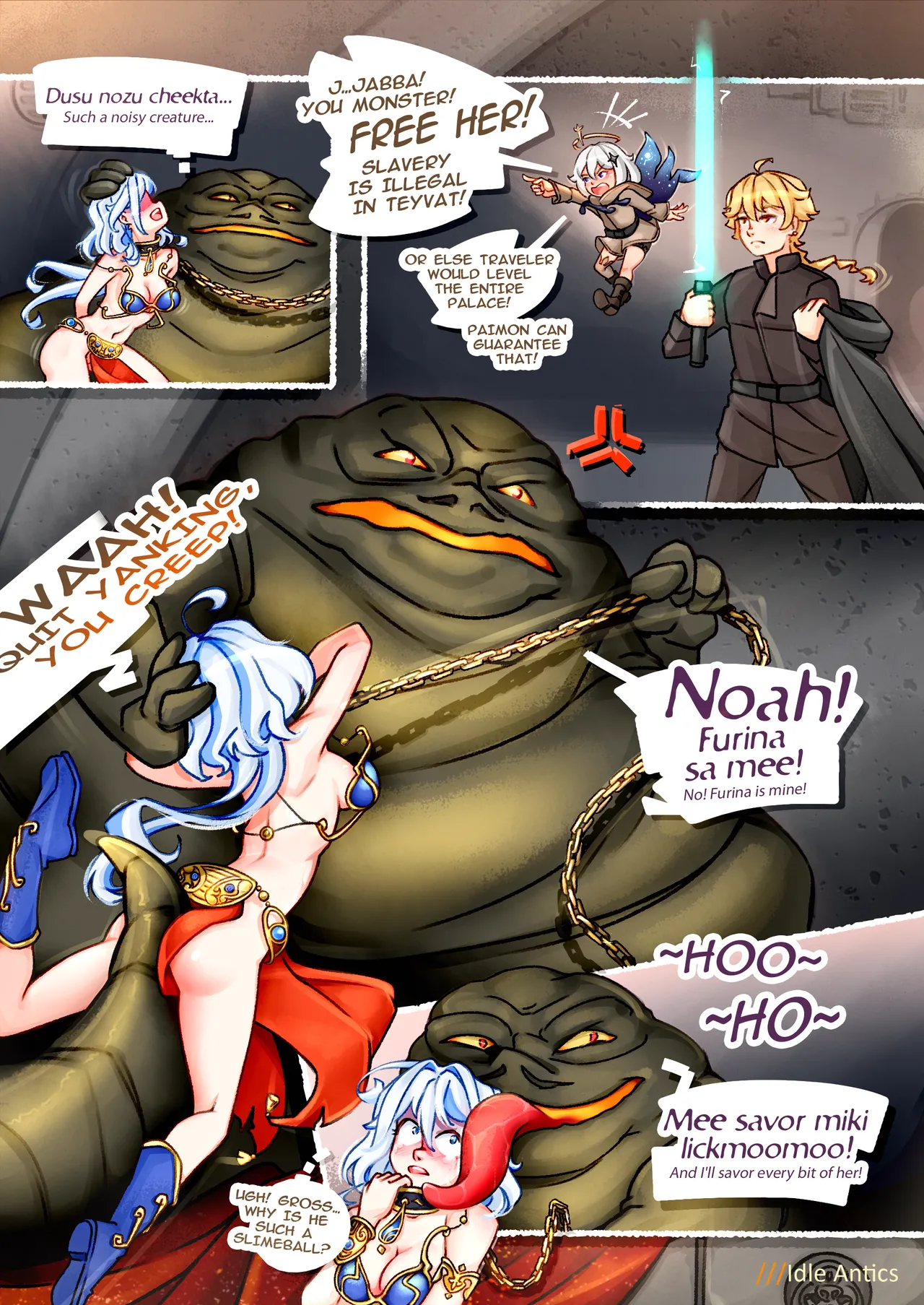 [Idle Antics] Furina's Fiasco in THE JABBA'S LAIR Part 1 Actress turned Slave! (Genshin Impact, Star Wars) [English] [Ongoing] numero di immagine  4
