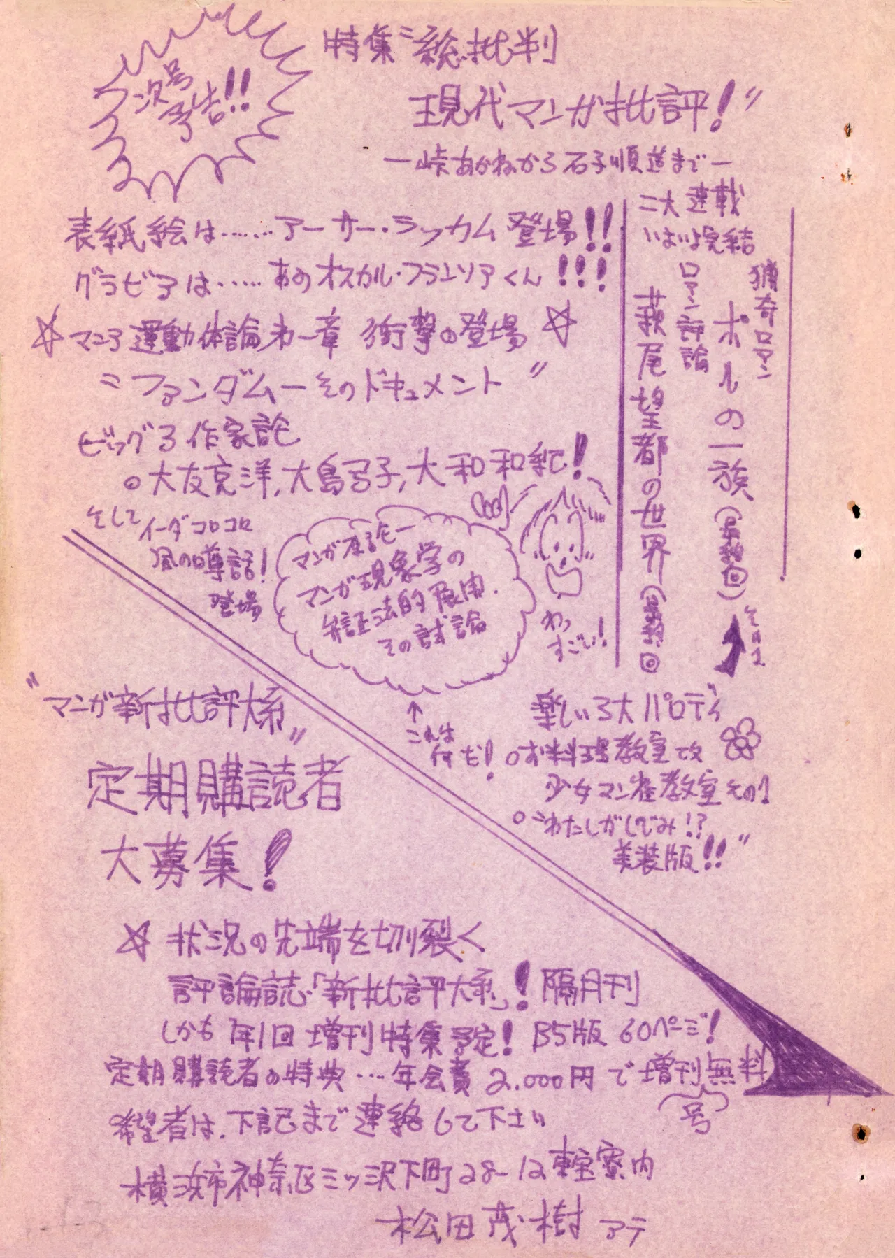 (C1) [Labyrinth'75] Manga Shin Hihyō Taikei (Comic Critique) Soukan Junbigou Vol.0 (+Flier) 画像番号 48