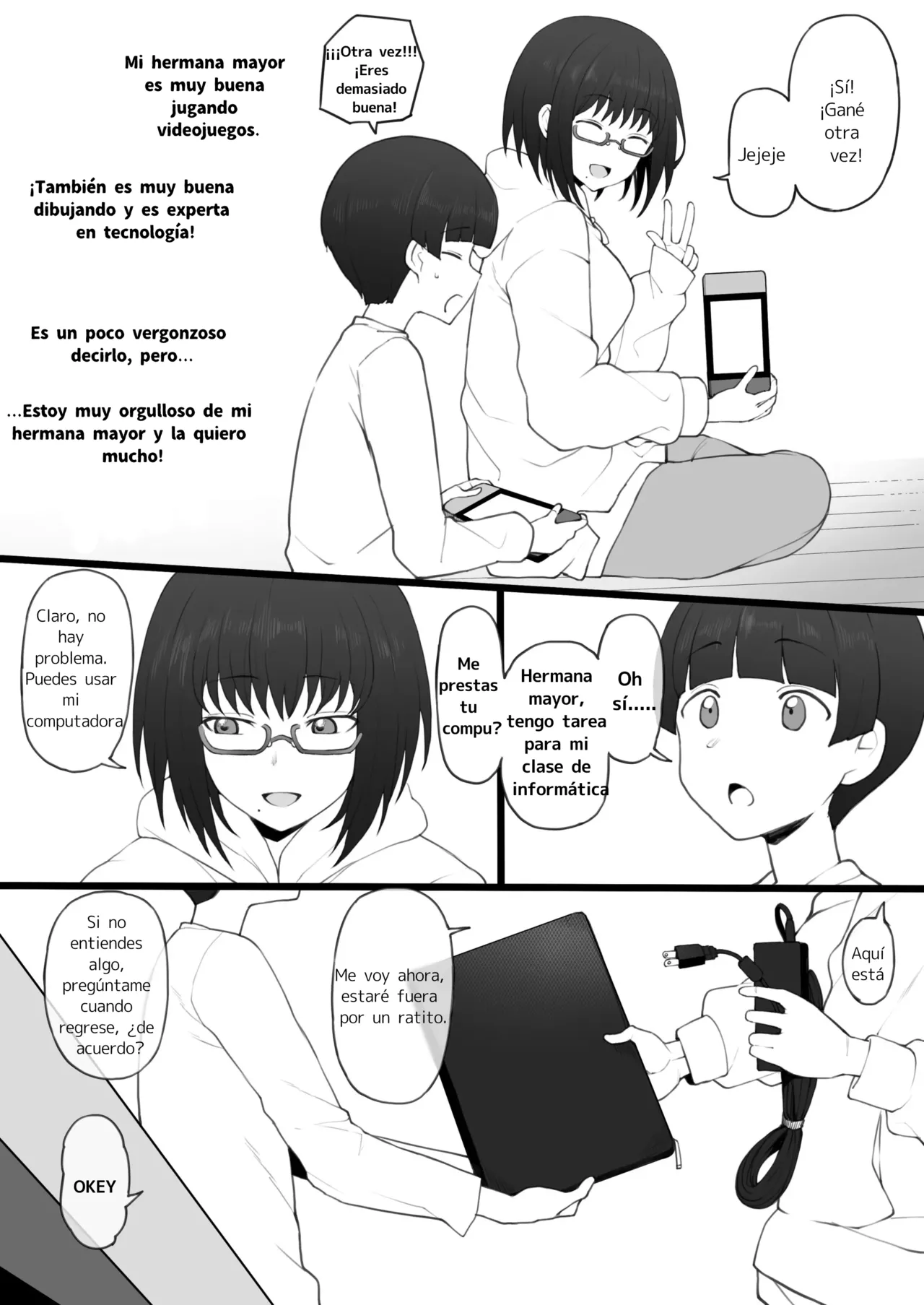 [Terasu MC] Daisuki na Onee-chan ni Karita PersoCom no Naka ni... | En la Laptop que me Prestó mi Querida Hermana Mayor... {Spanish} {EbisuTraslade - Winder} image number 3