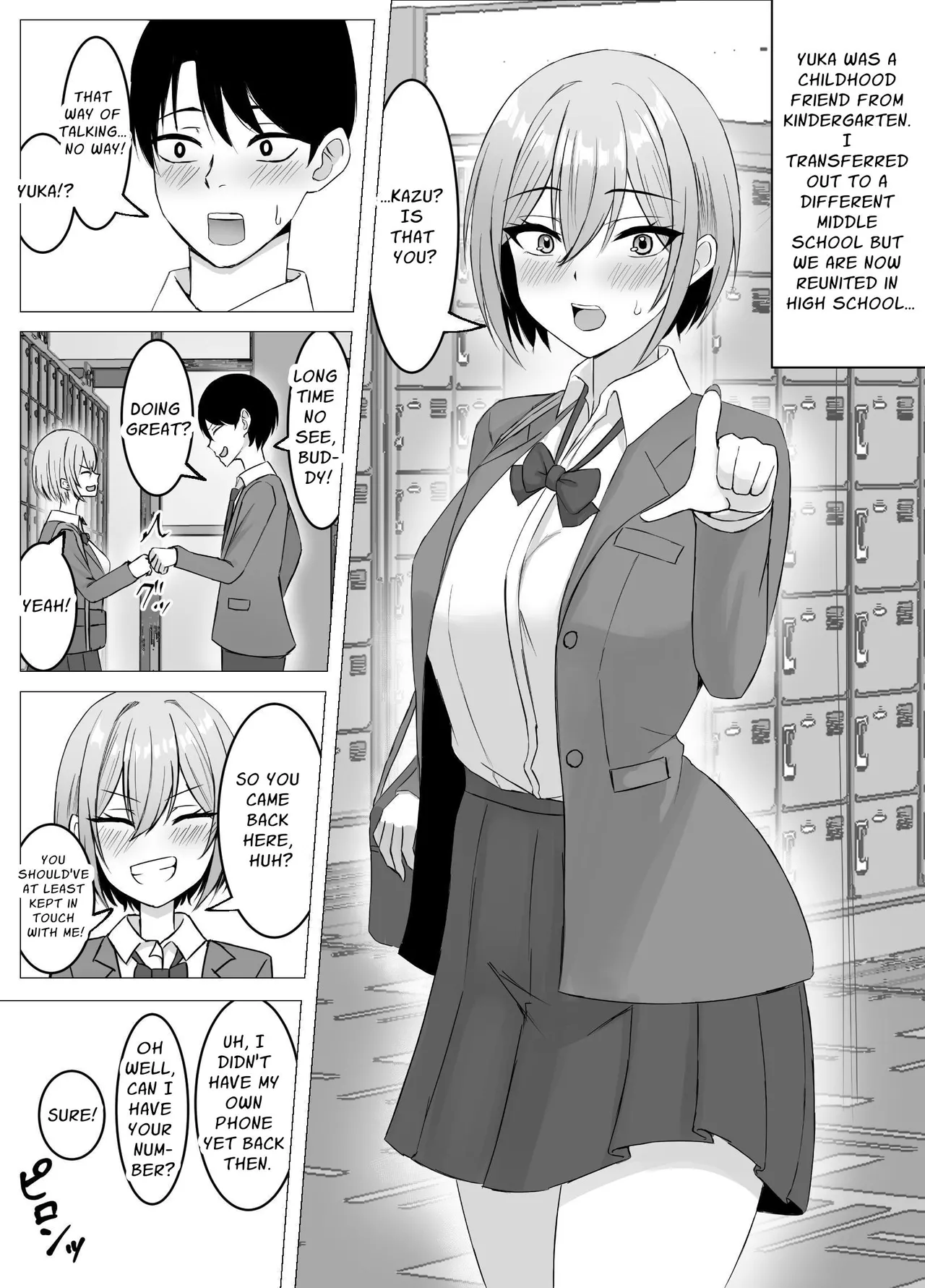 [Satsuki no Usa Koya (Satsuki Usa)] Saikai shita Osananajimi to Issen o Koecchau Hanashi | I Reunited With My Longtime Friend and Crossed the Line [English] [maple] 画像番号 2